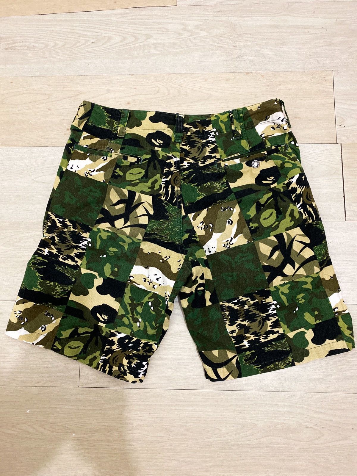 Bape Mix Camo Patchwork Shorts Size US 30 / EU 46 - 2 Thumbnail