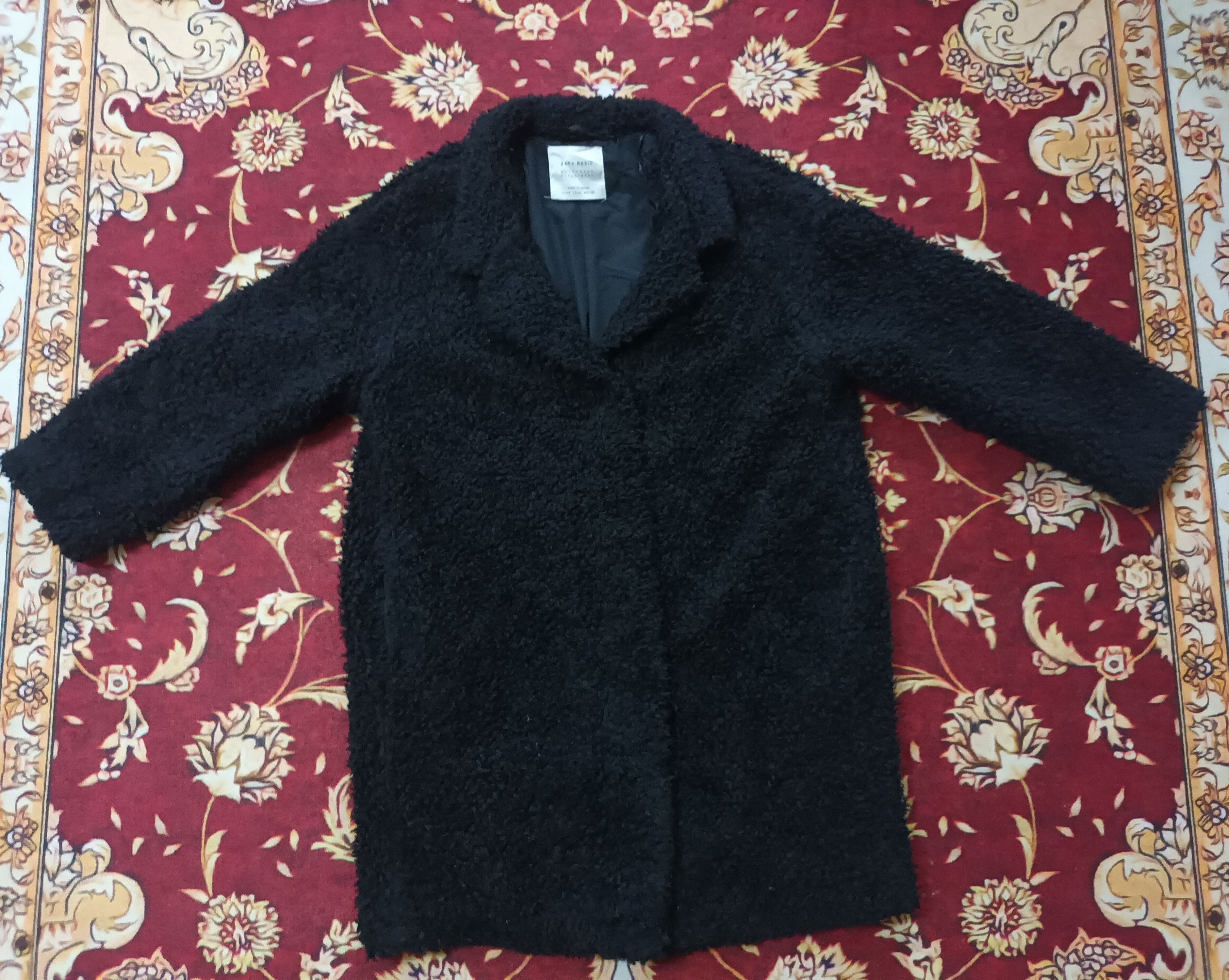 image of Zara Basic Button Overcoat / Long Jacket in Black, Men's (Size Large)