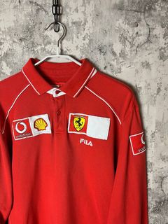 Fila Scuderia Ferrari F1 Official T-Shirt Vodafone Shell Made in Italy Men  sz L