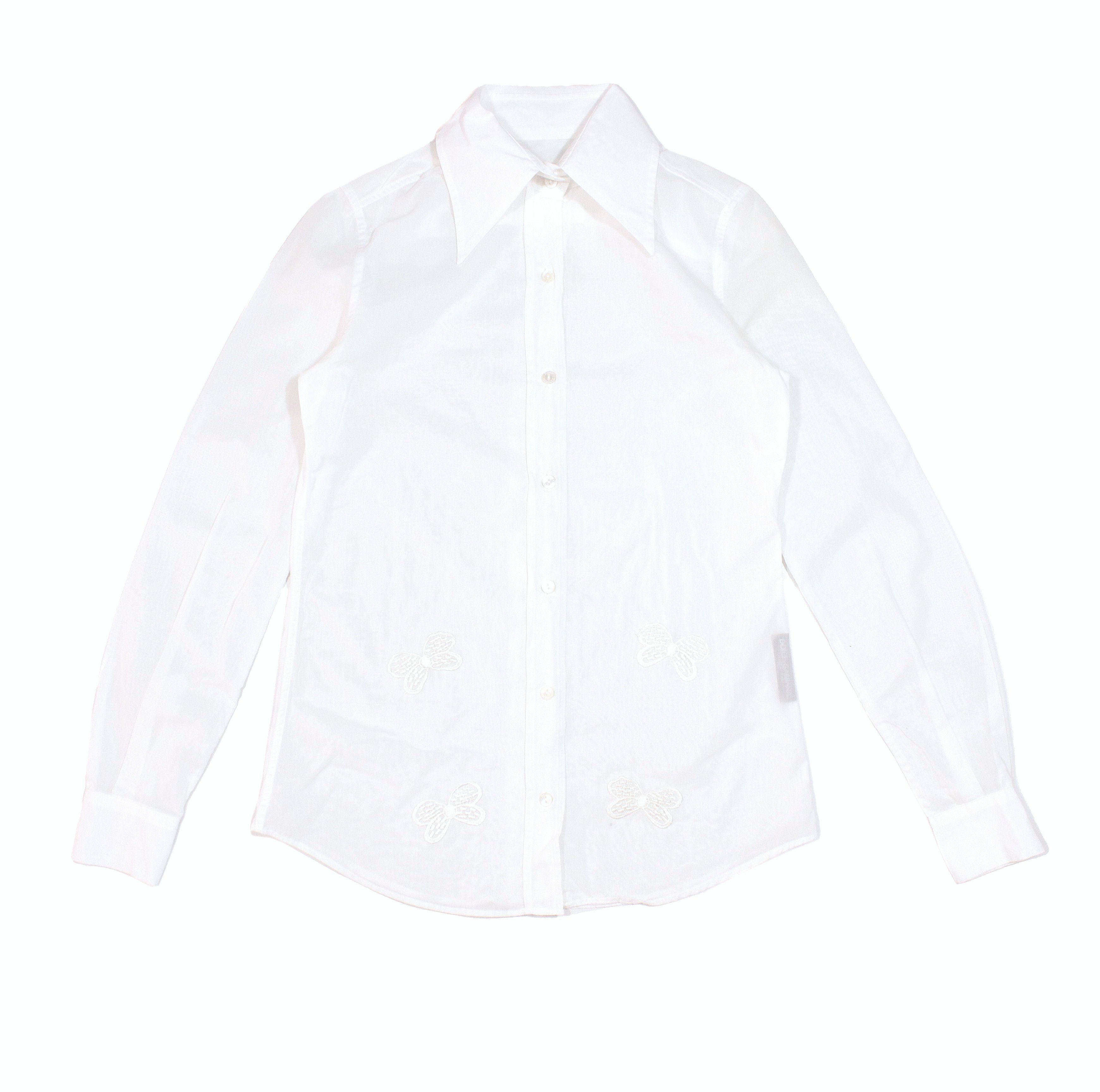 Dolce & Gabbana Embroidered Butterfly Shirt Vintage Size XL / US 12-14 / IT 48-50 - 1 Thumbnail