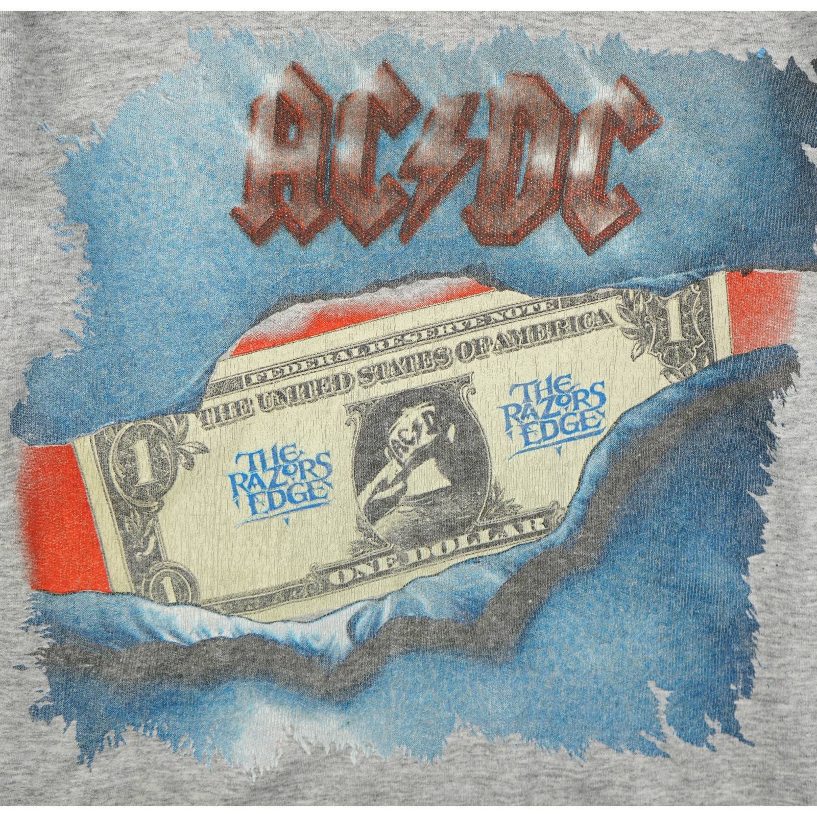 Band Tees Vintage 1990s ACDC One Dollar Hoodie Size US M / EU 48-50 / 2 - 2 Thumbnail