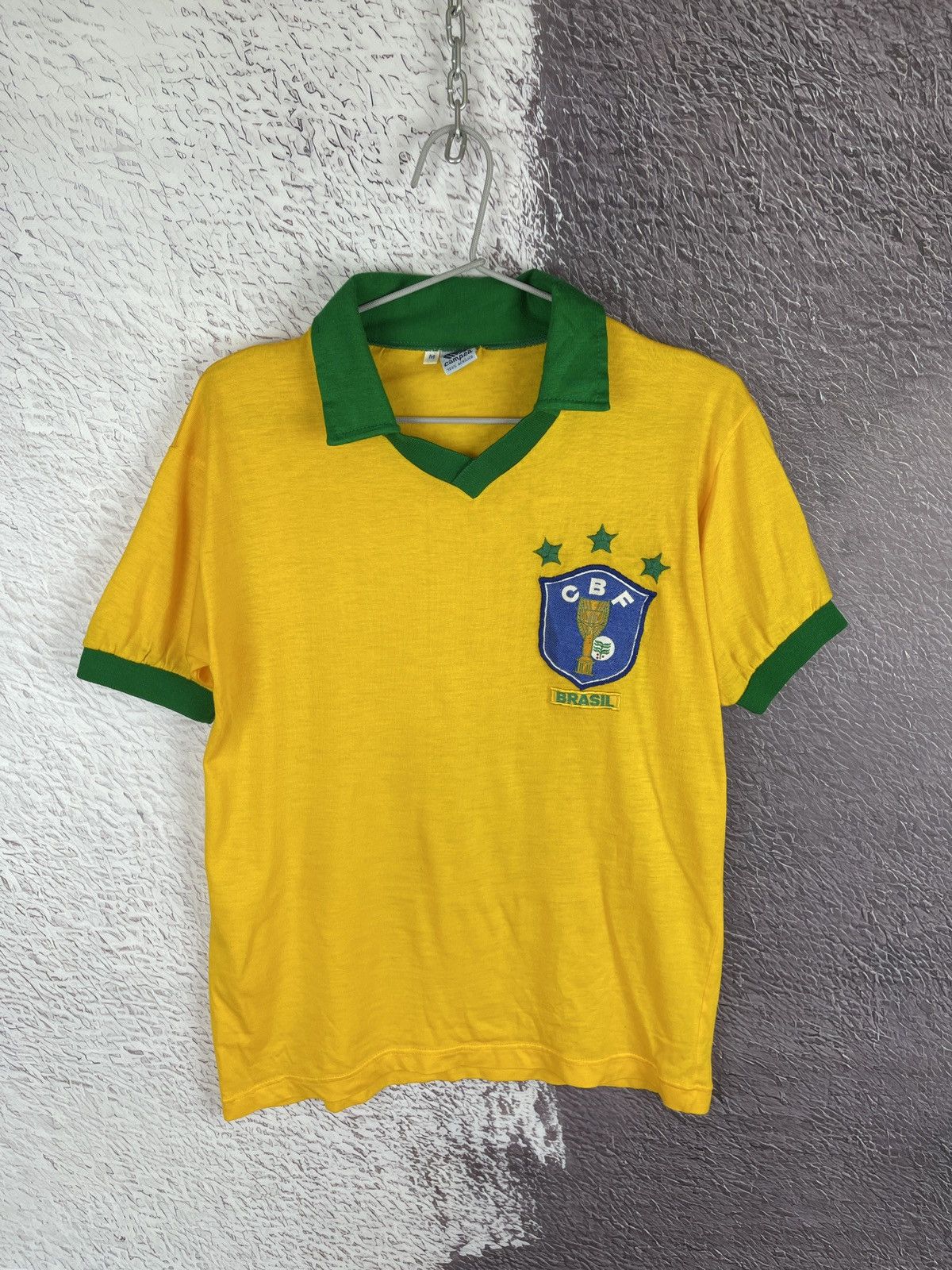 Football shirt soccer FC Brazil Brasil Home 1986/1989 Campea jersey 80's  Mens LG