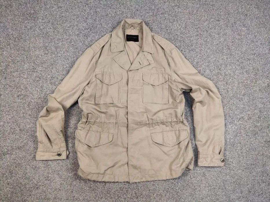 Allsaints Field Beige Multi Pocket Vulcan Jacket