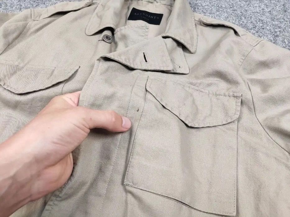 Allsaints Field Beige Multi Pocket Vulcan Jacket