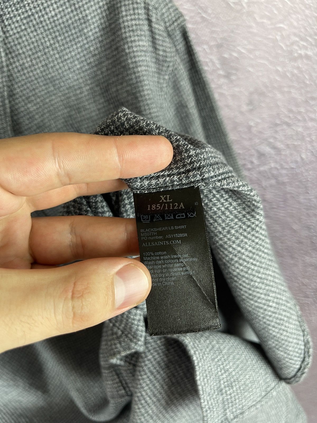 Allsaints Allsaints Blackshear long sleeve shirt houndstooth pattern Size US XL / EU 56 / 4 - 10 Thumbnail
