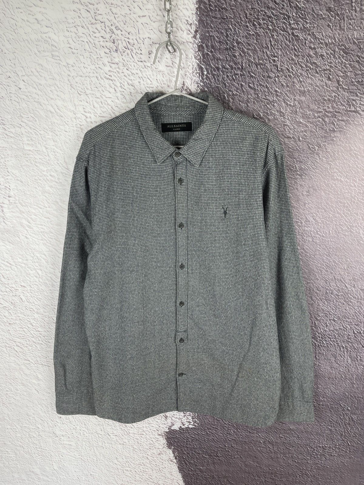Allsaints Allsaints Blackshear long sleeve shirt houndstooth pattern Size US XL / EU 56 / 4 - 1 Thumbnail