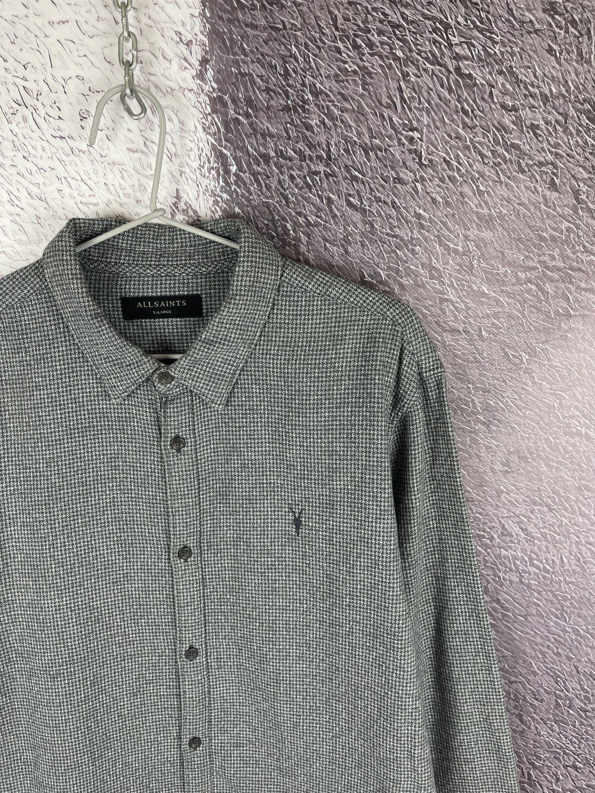 Allsaints Allsaints Blackshear long sleeve shirt houndstooth pattern Size US XL / EU 56 / 4 - 3 Thumbnail