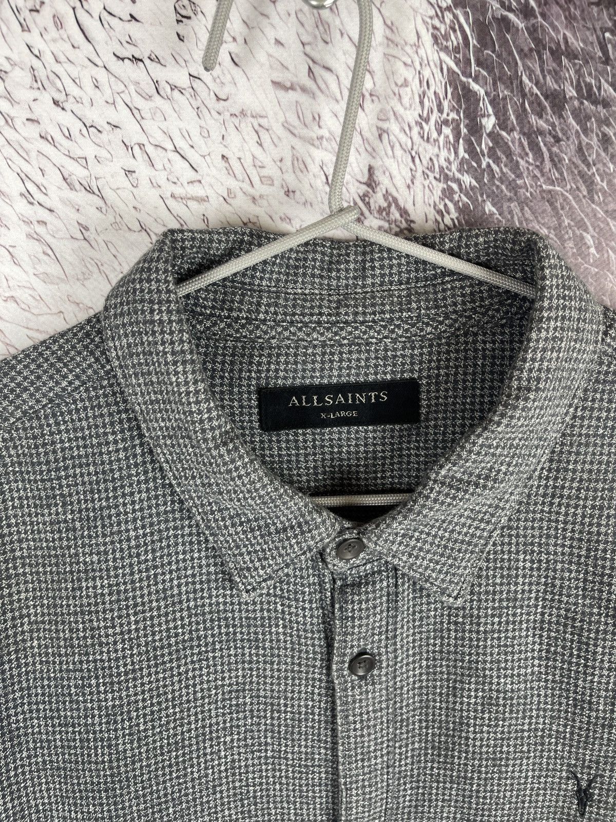Allsaints Allsaints Blackshear long sleeve shirt houndstooth pattern Size US XL / EU 56 / 4 - 6 Thumbnail