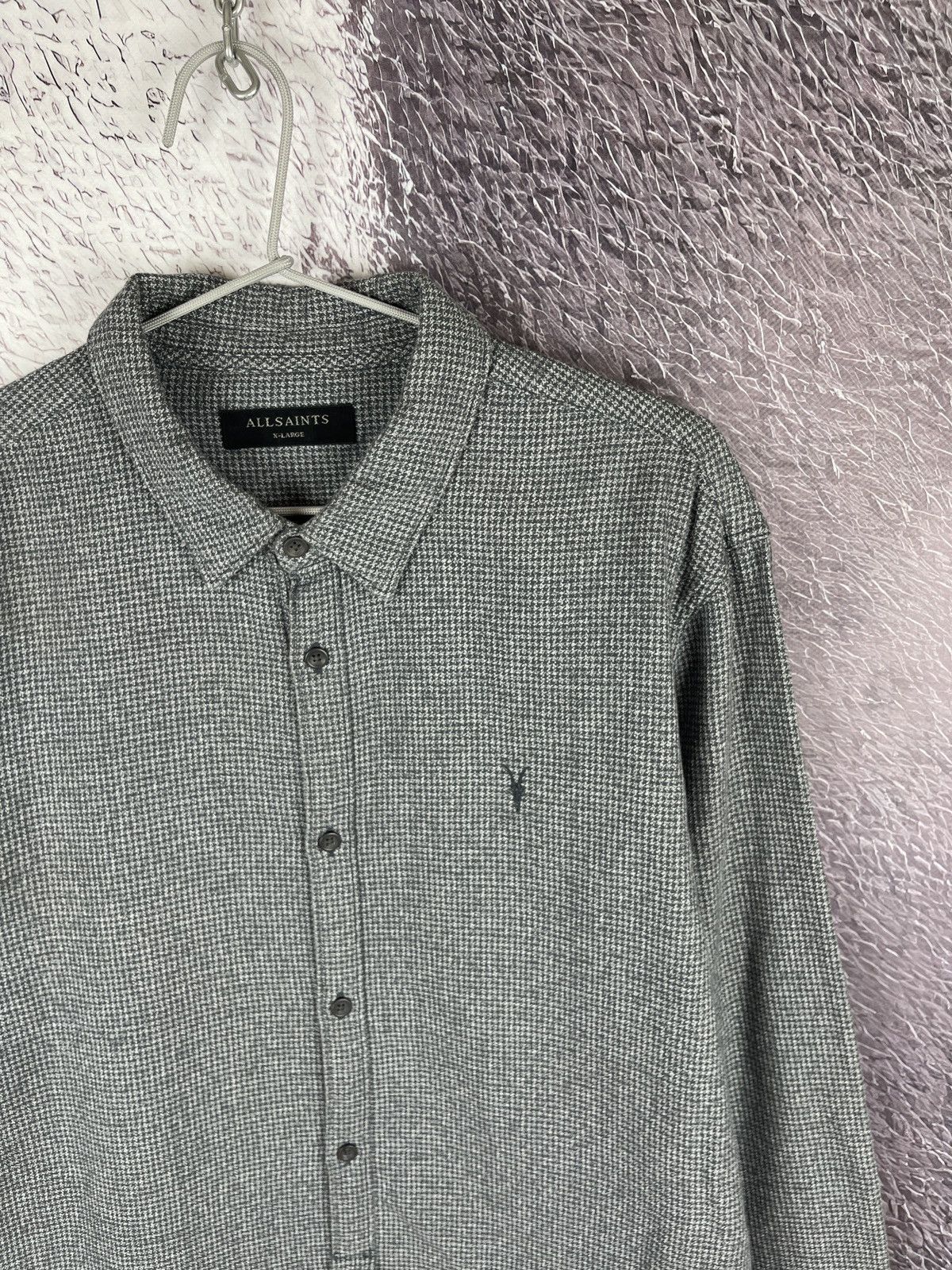 Allsaints Allsaints Blackshear long sleeve shirt houndstooth pattern Size US XL / EU 56 / 4 - 5 Thumbnail