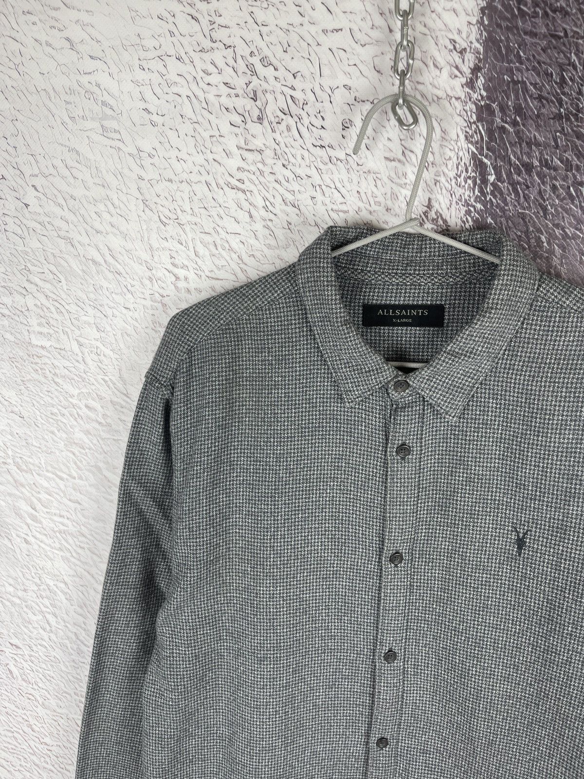 Allsaints Allsaints Blackshear long sleeve shirt houndstooth pattern Size US XL / EU 56 / 4 - 2 Thumbnail