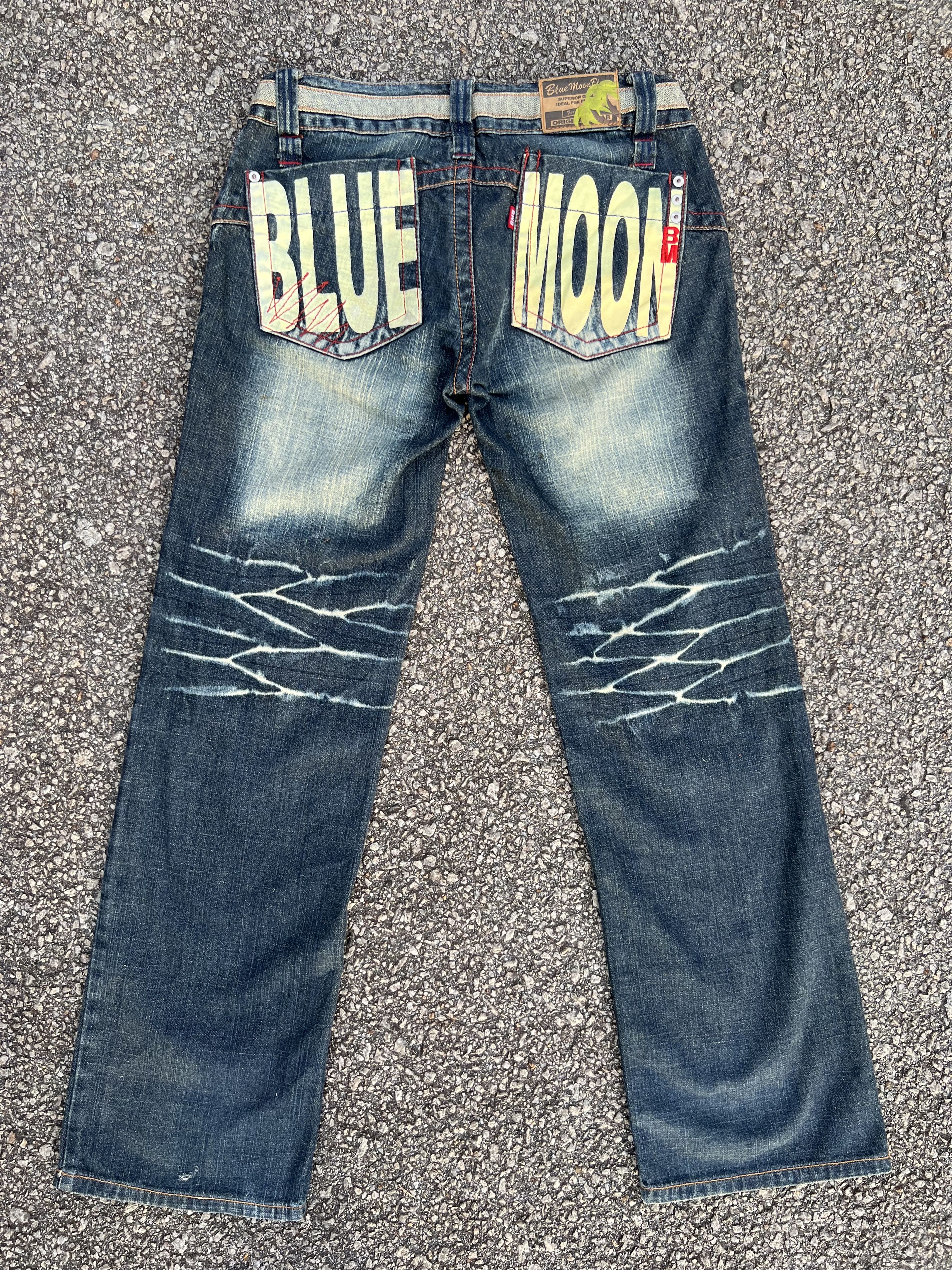 image of Archival Clothing x Blue Blue Japan Blue Moon Fatigue Jeans Like Kapital - Super Design in Blue Den