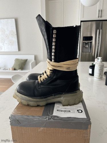 Rick Owens Bozo beetle tractor boot lace up | Grailed