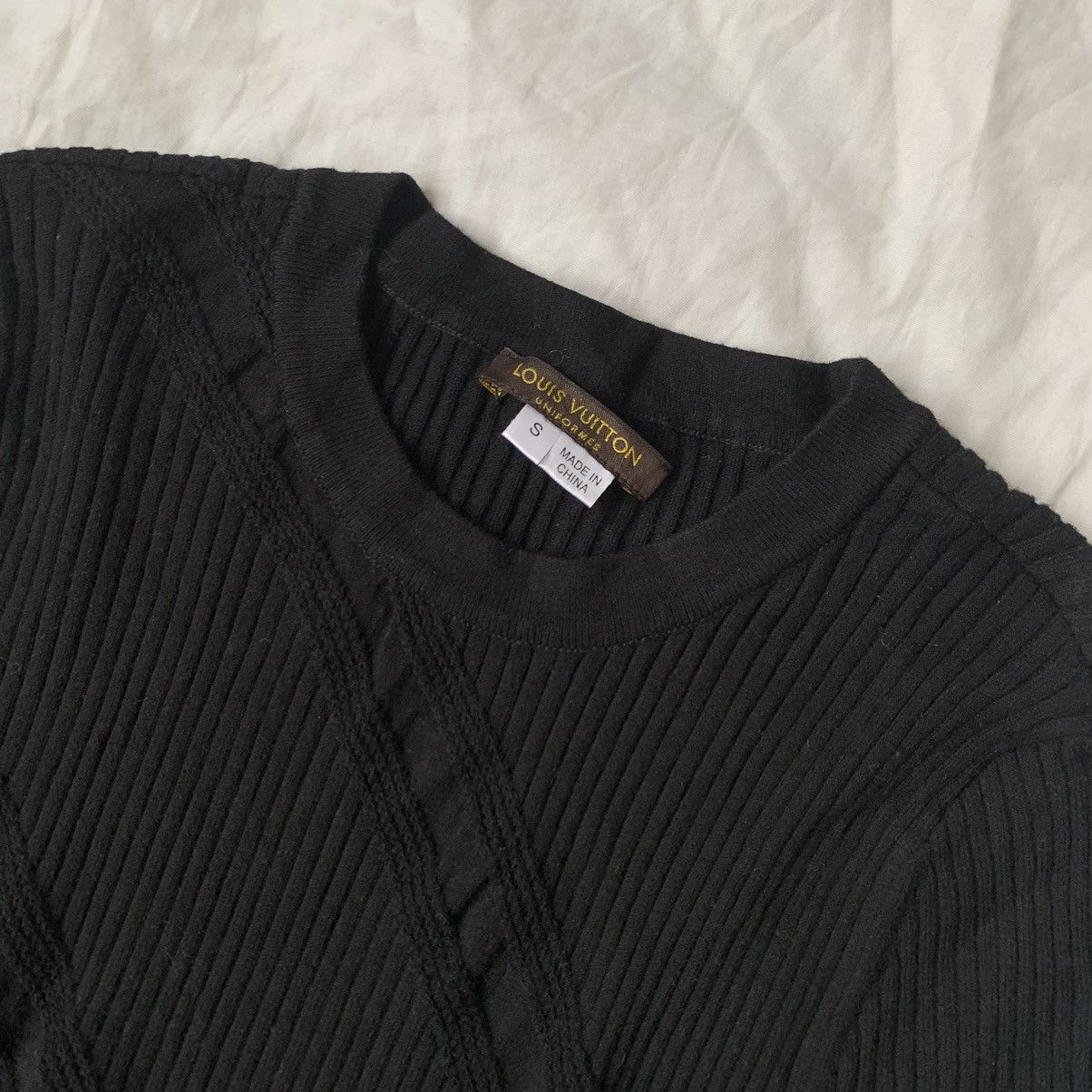 Louis Vuitton LOUIS VUITTON Sweater Knit Jumper Rond Neck Size S Black Size S / US 4 / IT 40 - 6 Thumbnail