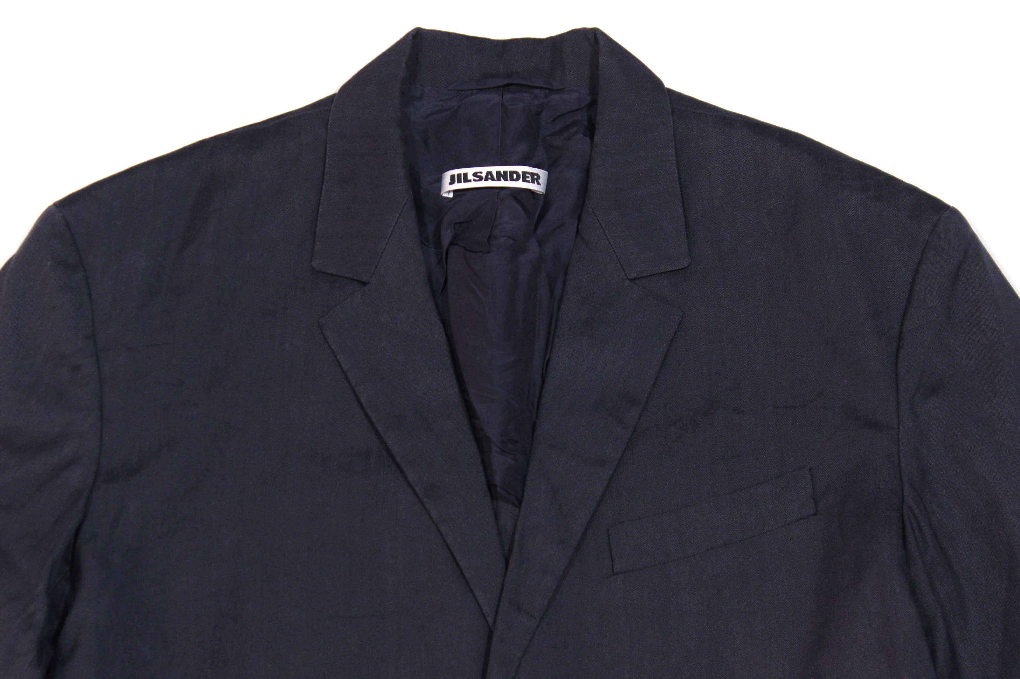 Jil Sander 90S Oversize Ramie Wool Blazer Vintage Germany Size XS / US 0-2 / IT 36-38 - 4 Thumbnail