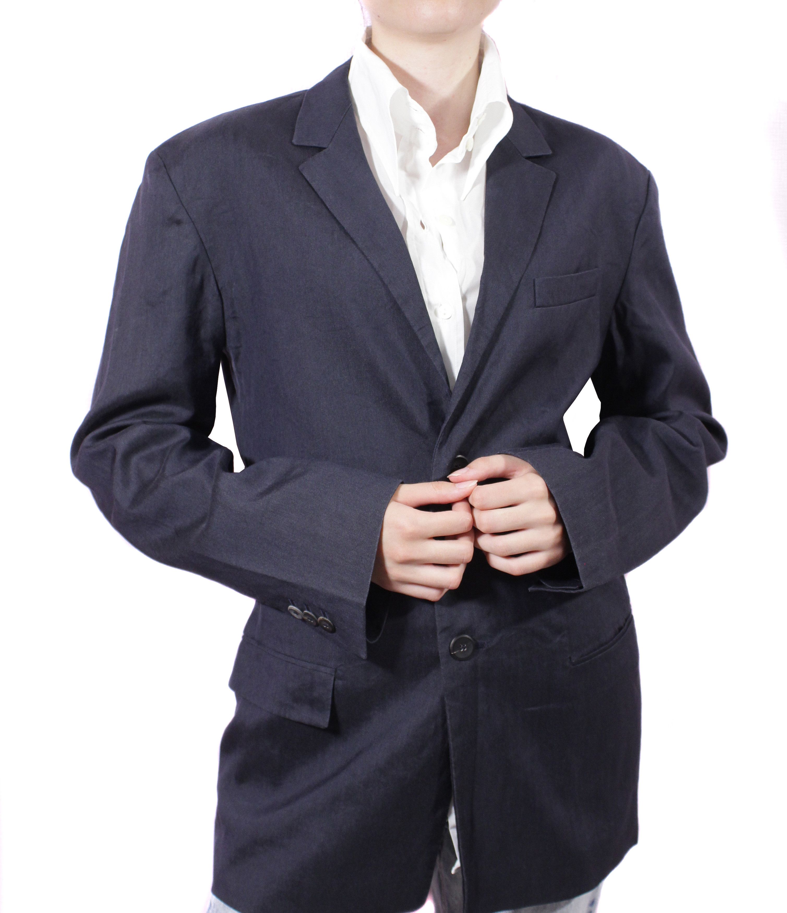 Jil Sander 90S Oversize Ramie Wool Blazer Vintage Germany Size XS / US 0-2 / IT 36-38 - 2 Thumbnail