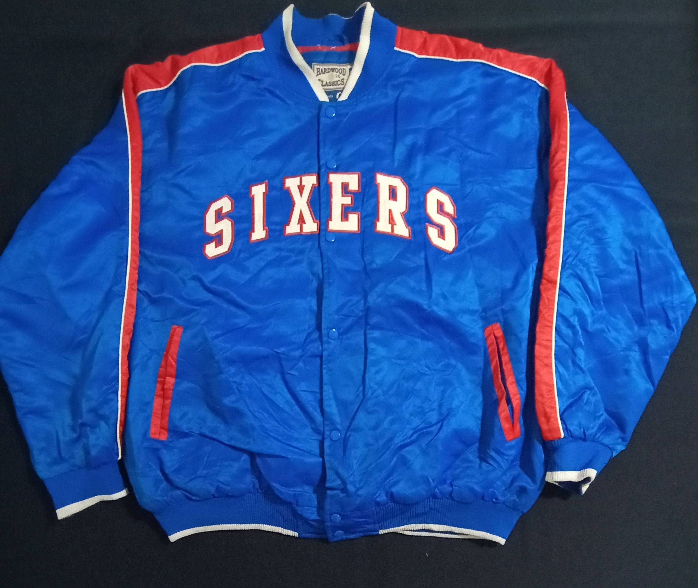 NBA SIXERS 76ers Harwood Classics Satin Jacket Vintage Size US XL / EU 56 / 4 - 2 Thumbnail