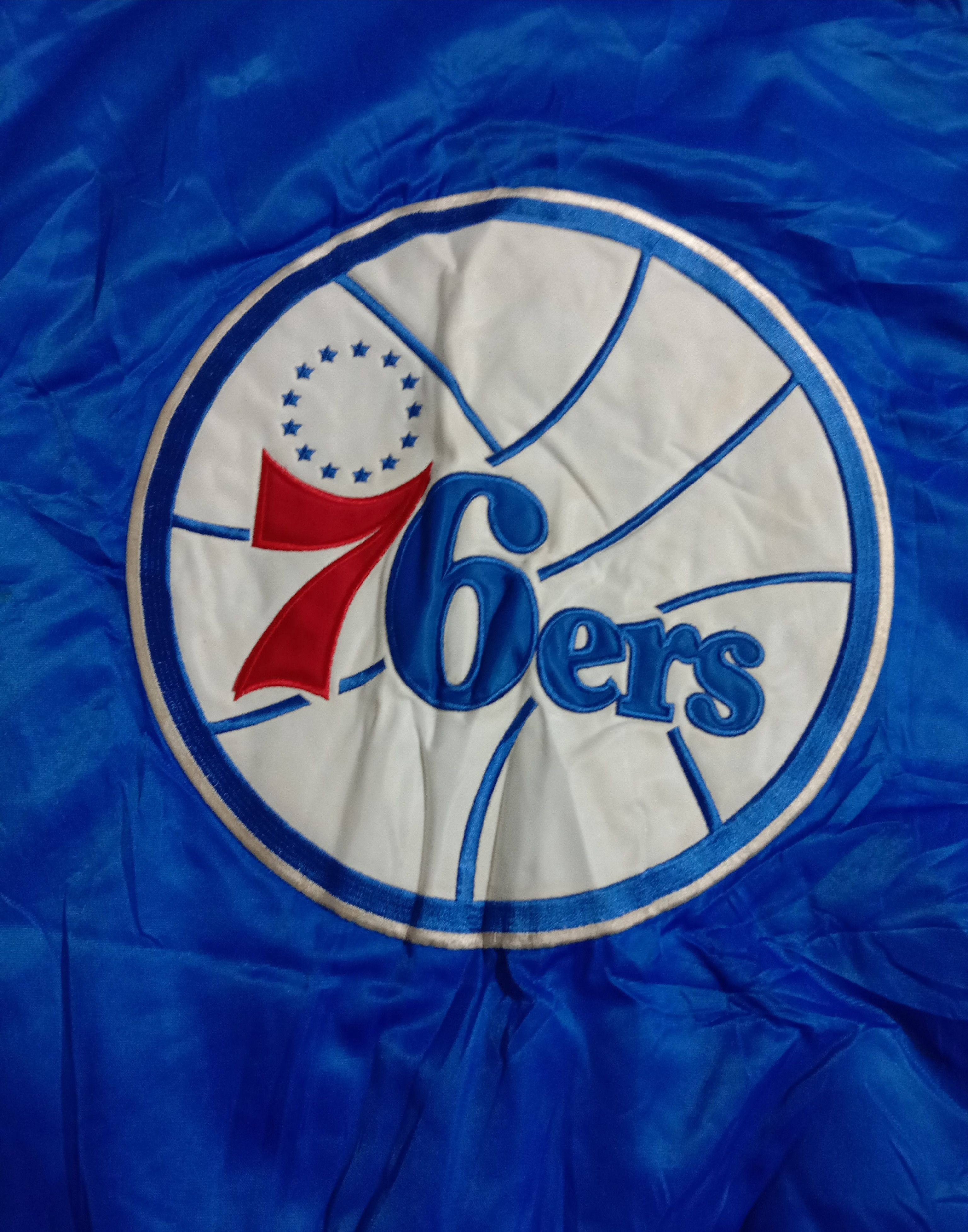 NBA SIXERS 76ers Harwood Classics Satin Jacket Vintage Size US XL / EU 56 / 4 - 4 Thumbnail