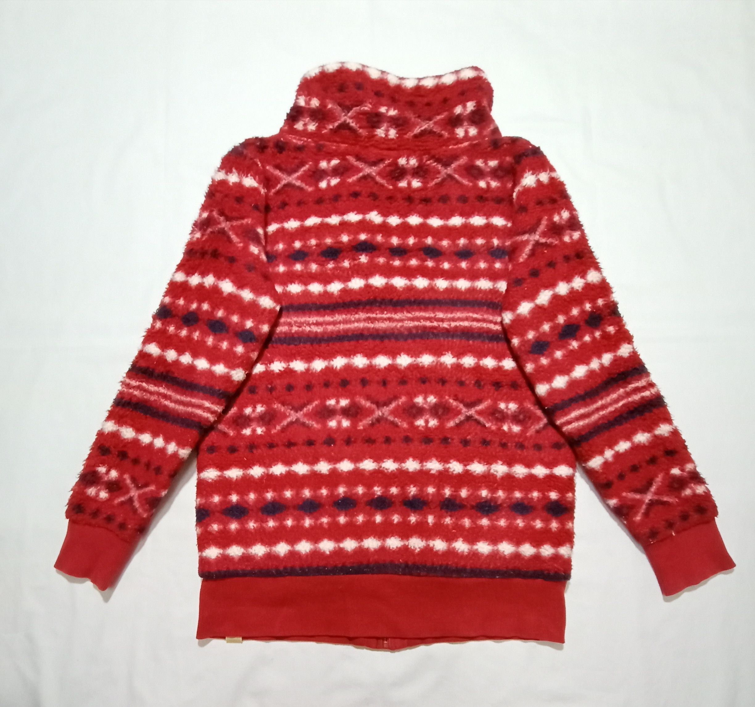 Japanese Brand Roxy Red Color Fleece Sweater Knitwear Jacket Size M / US 6-8 / IT 42-44 - 7 Thumbnail