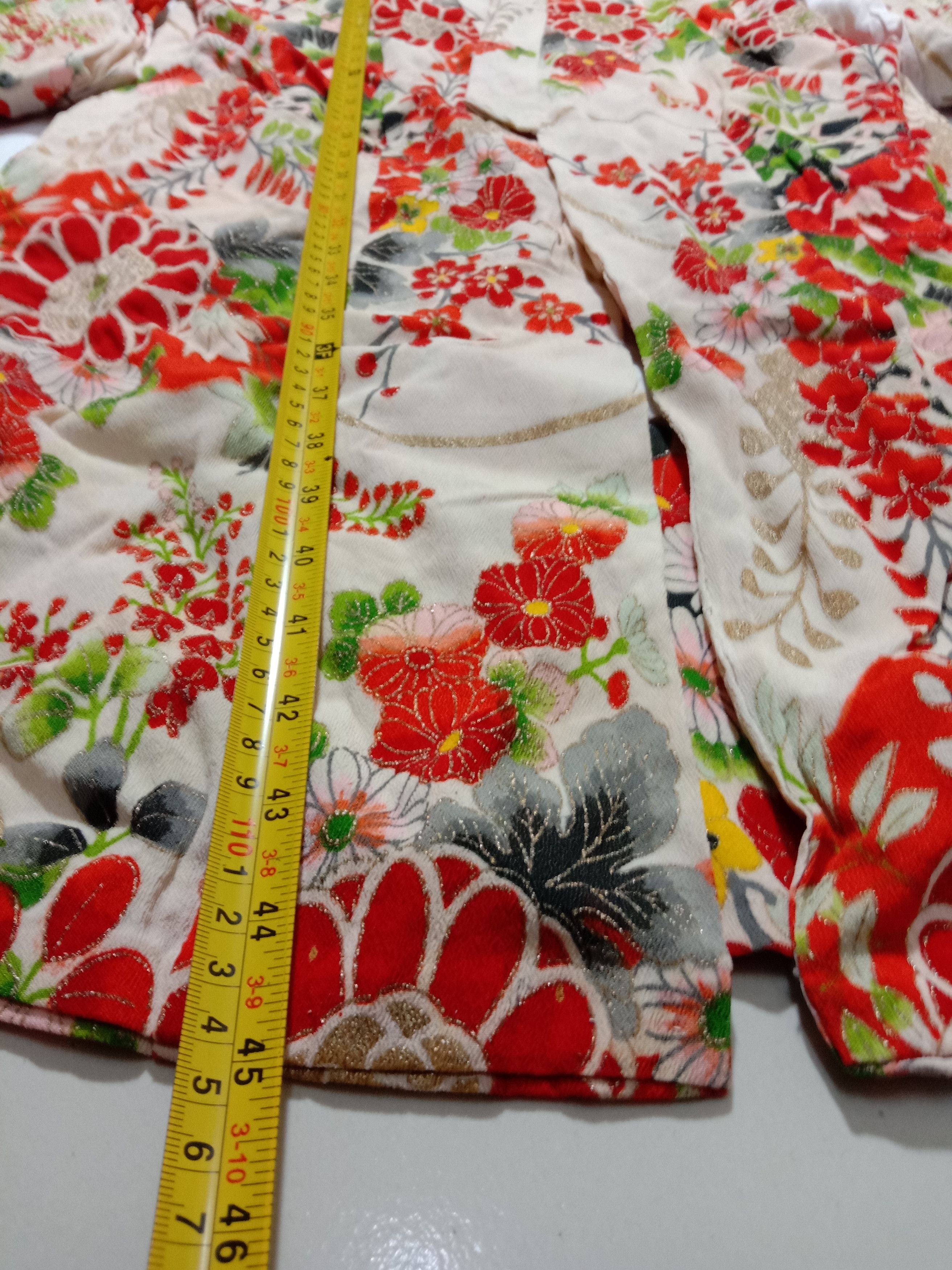 Japanese Brand Kimono Haori Yukata Uchikake Wedding Floral Crane Style Size S / US 4 / IT 40 - 5 Thumbnail