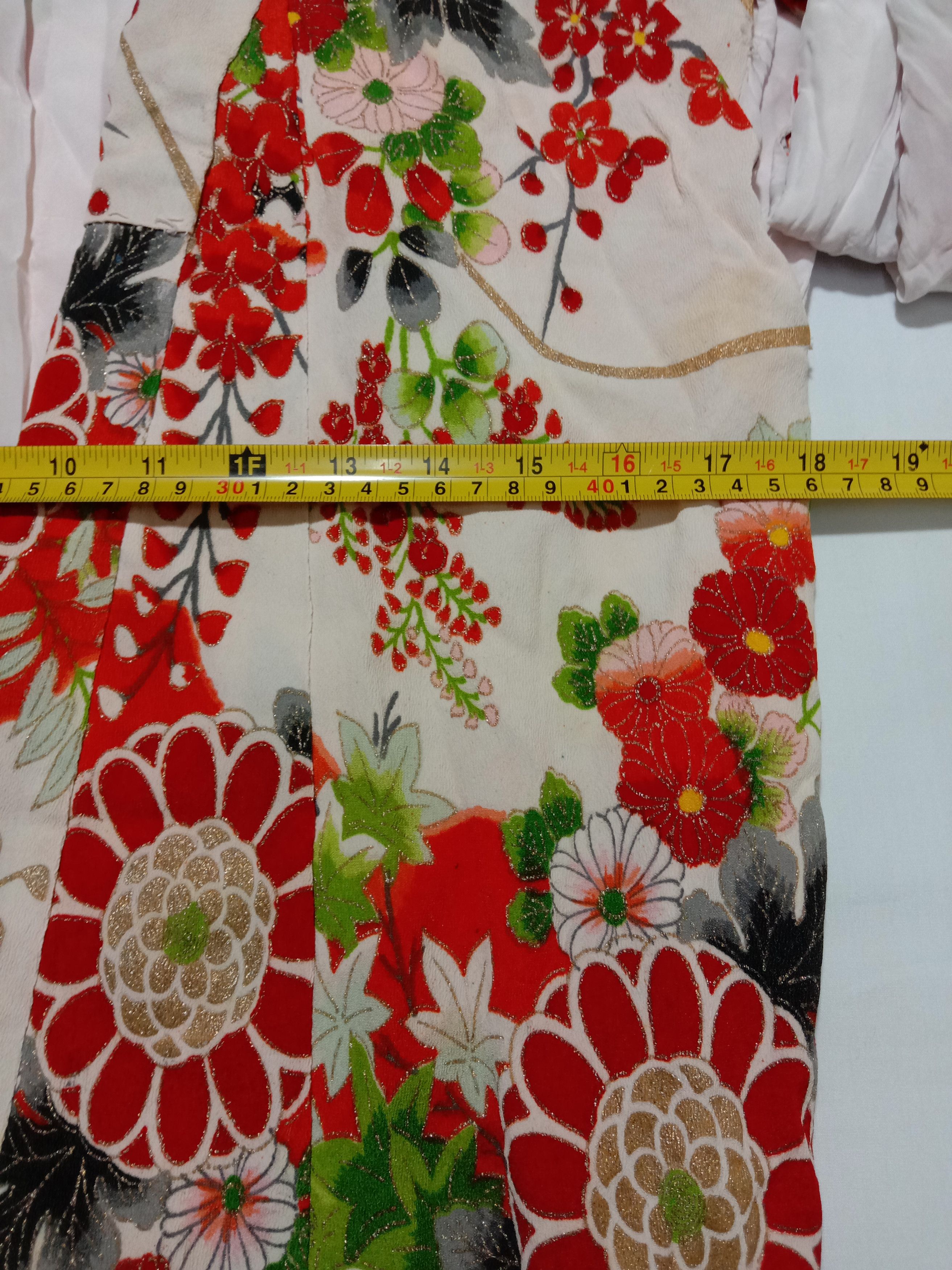 Japanese Brand Kimono Haori Yukata Uchikake Wedding Floral Crane Style Size S / US 4 / IT 40 - 4 Thumbnail