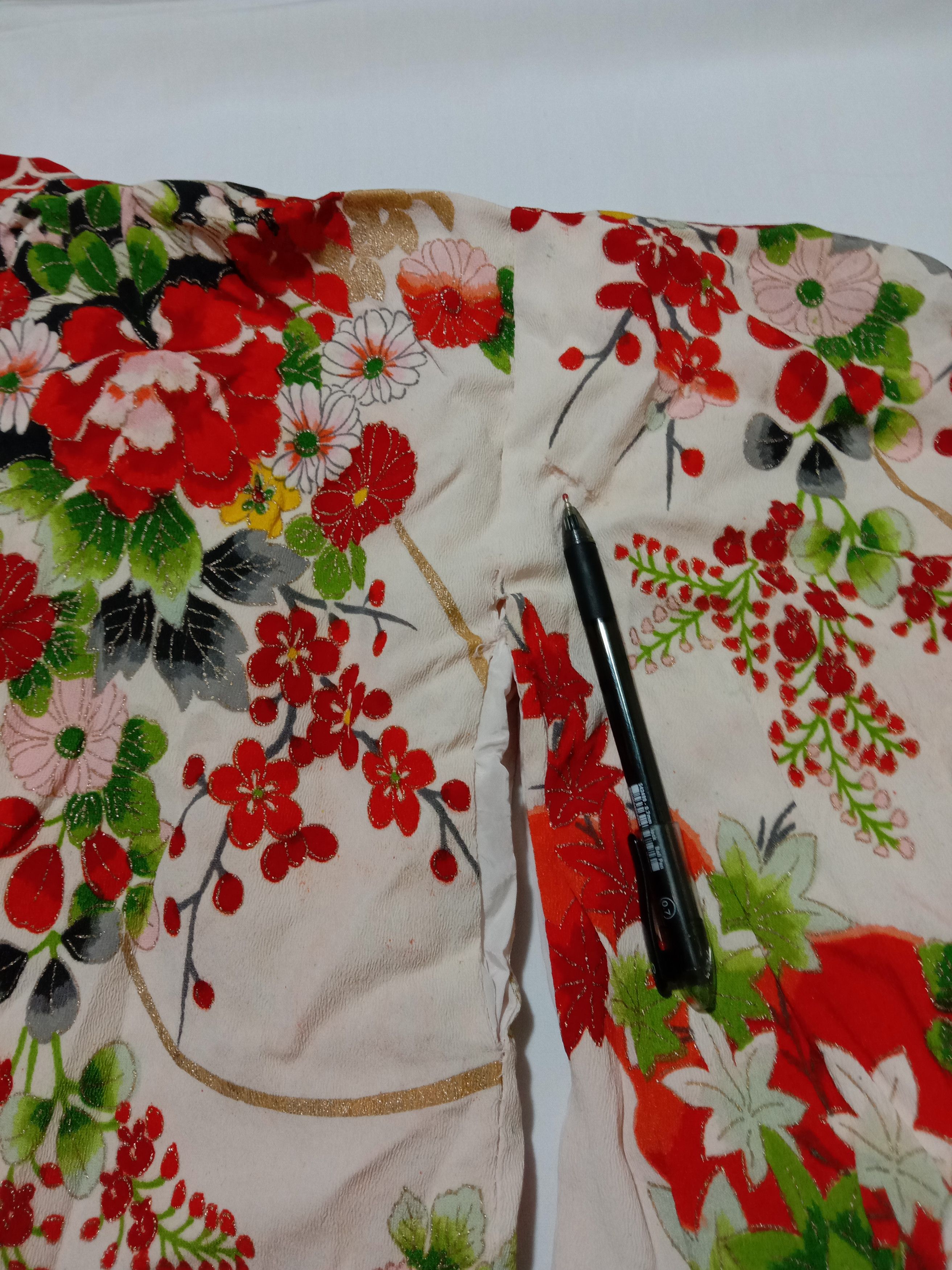 Japanese Brand Kimono Haori Yukata Uchikake Wedding Floral Crane Style Size S / US 4 / IT 40 - 9 Thumbnail