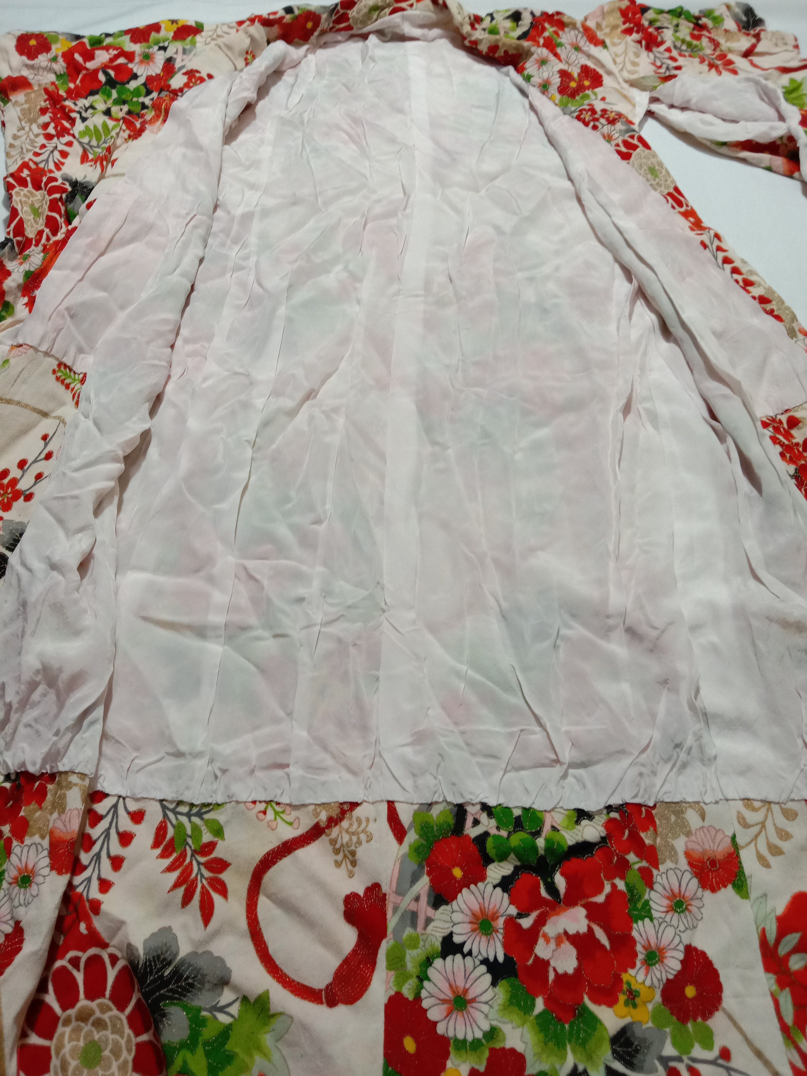 Japanese Brand Kimono Haori Yukata Uchikake Wedding Floral Crane Style Size S / US 4 / IT 40 - 3 Thumbnail