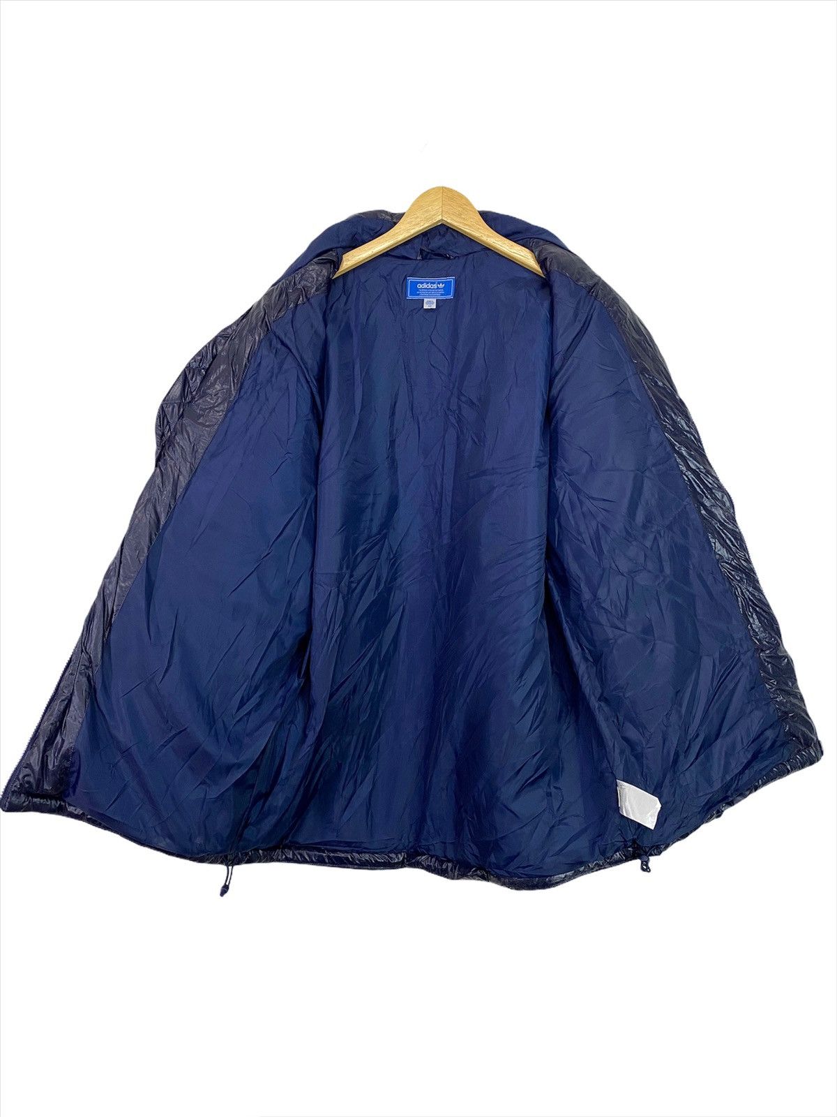 Adidas Rare Vintage Adidas Puffer Dark Blue Zipper Down Jacket Size US L / EU 52-54 / 3 - 4 Thumbnail