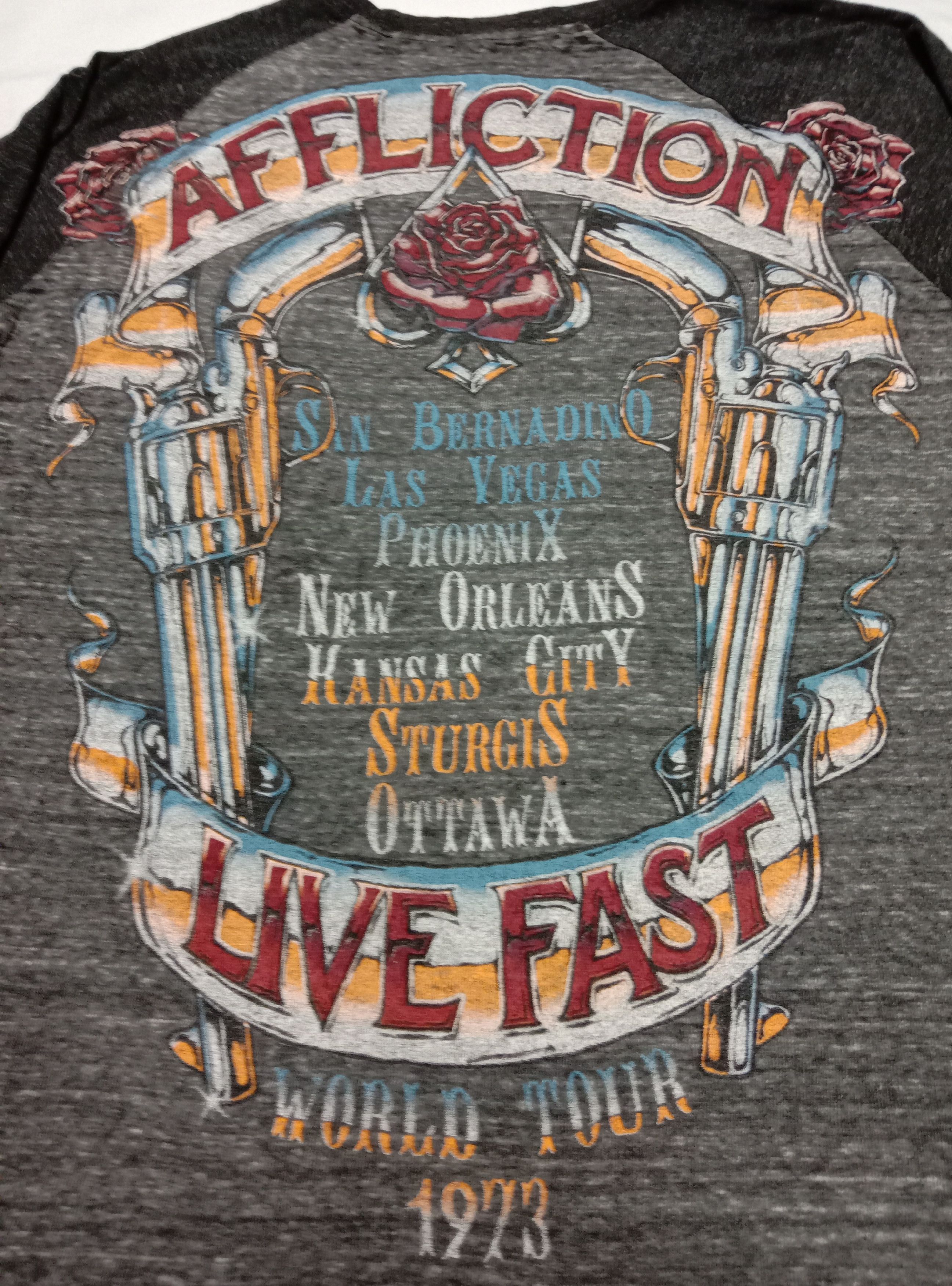 Affliction Affliction Live Fast 1973 World Tour Raglan Tee Size US S / EU 44-46 / 1 - 4 Thumbnail