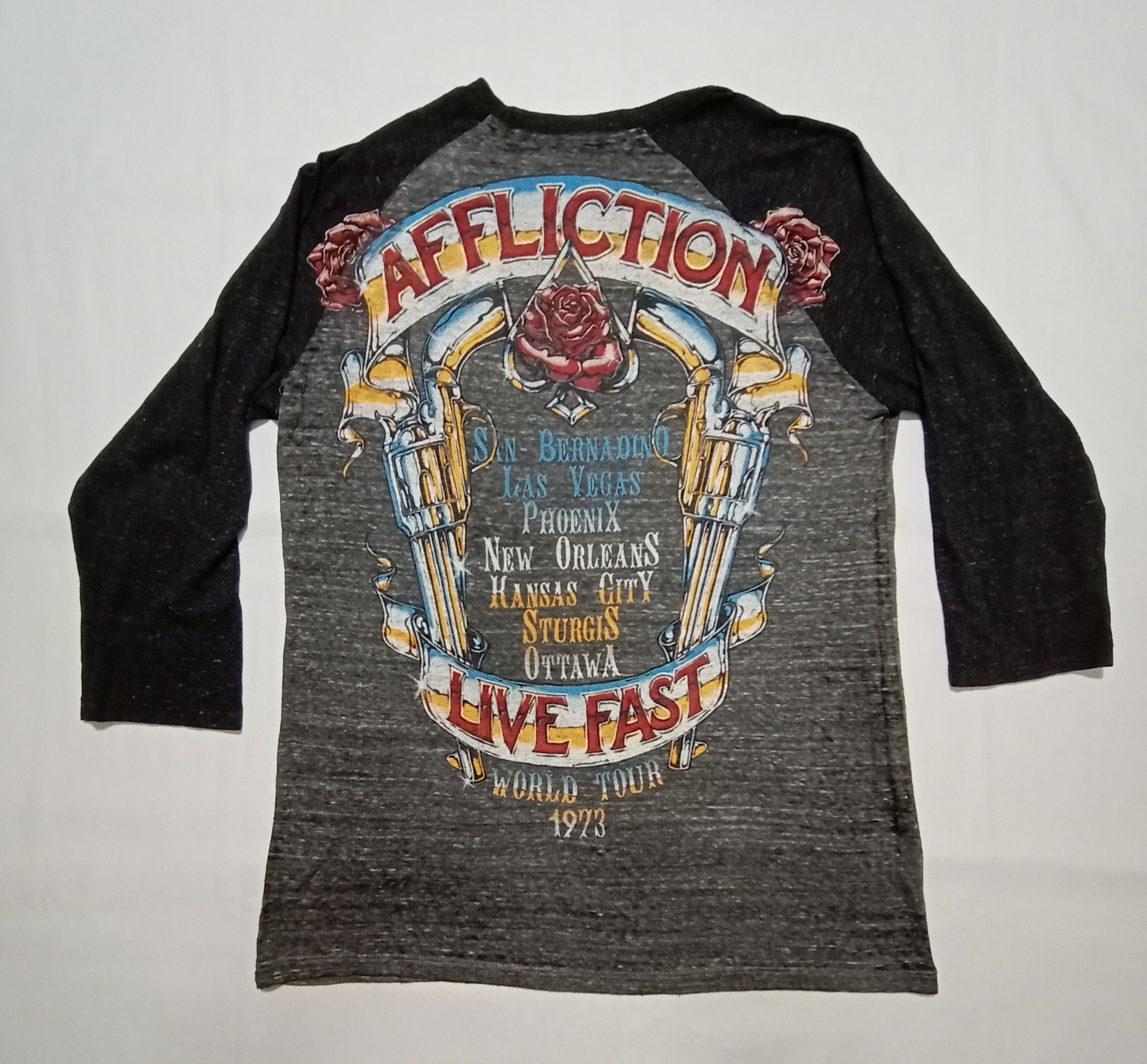 Affliction Affliction Live Fast 1973 World Tour Raglan Tee Size US S / EU 44-46 / 1 - 2 Thumbnail