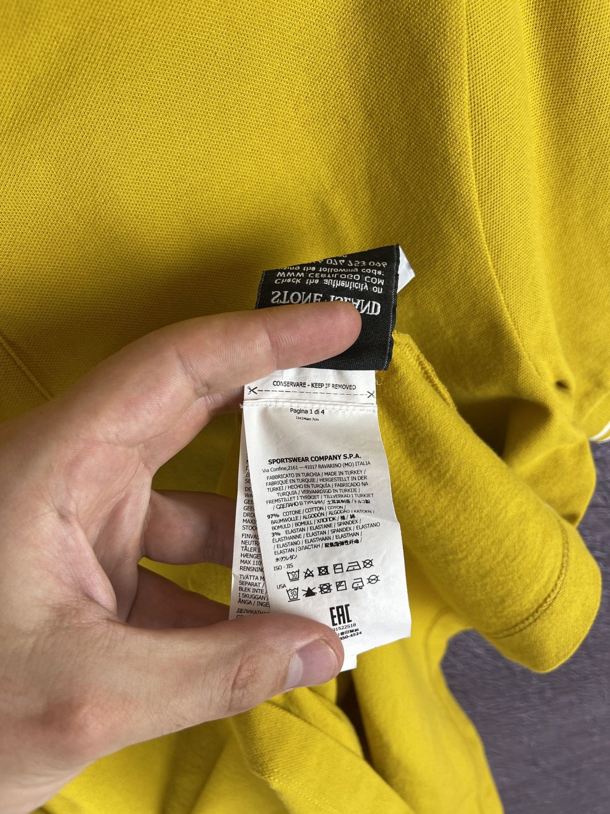 Stone Island Stone Island lemon yellow Color patch program polo tee Size US M / EU 48-50 / 2 - 12 Thumbnail