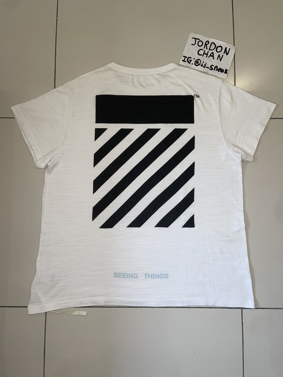 Off-White Off White Diagonal Carvaggio Tee White Size US L / EU 52-54 / 3 - 2 Thumbnail