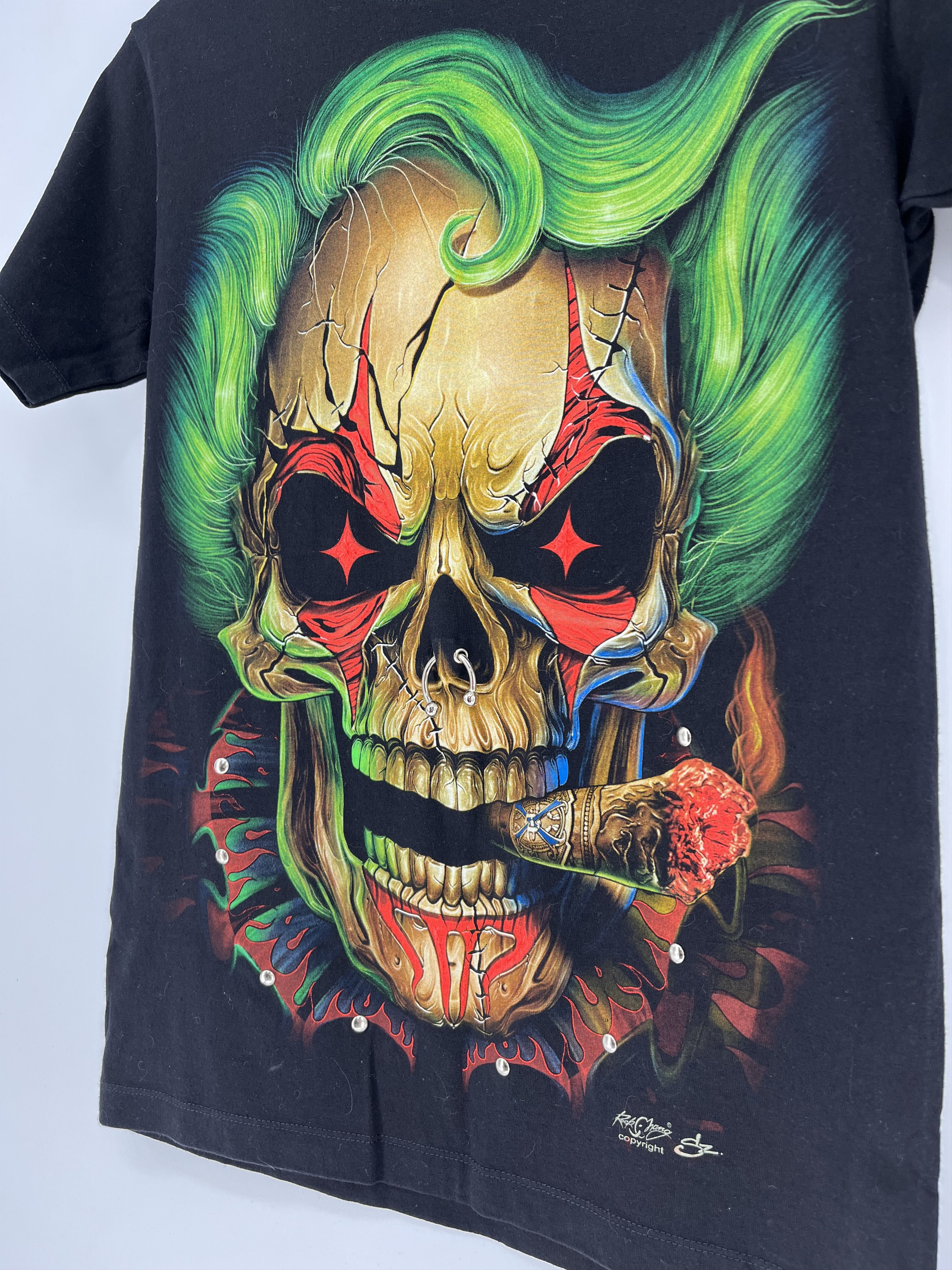 Vintage Tatto Motif Hourglass SCULL T-Shirt Biker Streetwear SKULL Size US S / EU 44-46 / 1 - 6 Thumbnail