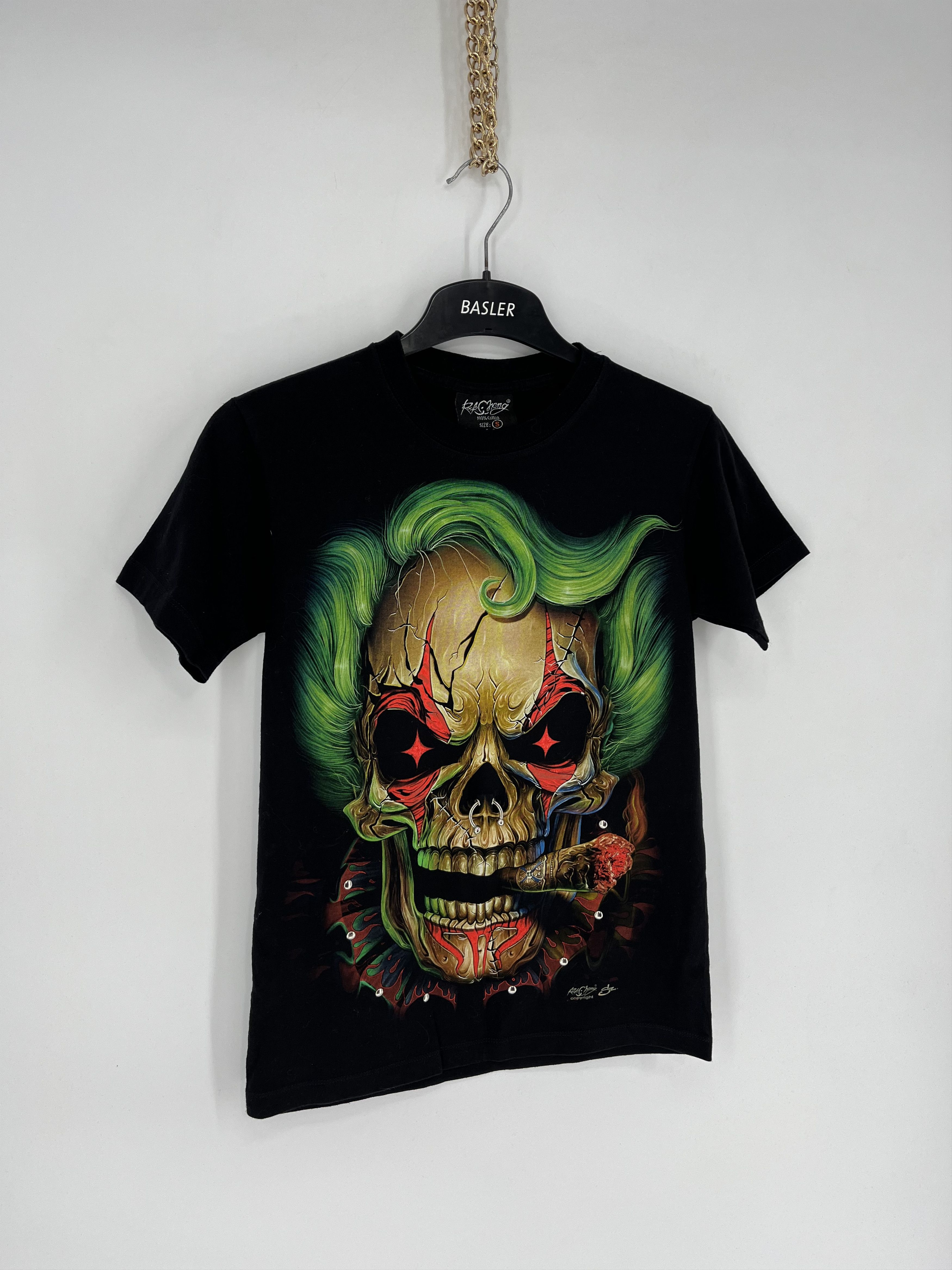 Vintage Tatto Motif Hourglass SCULL T-Shirt Biker Streetwear SKULL Size US S / EU 44-46 / 1 - 2 Thumbnail