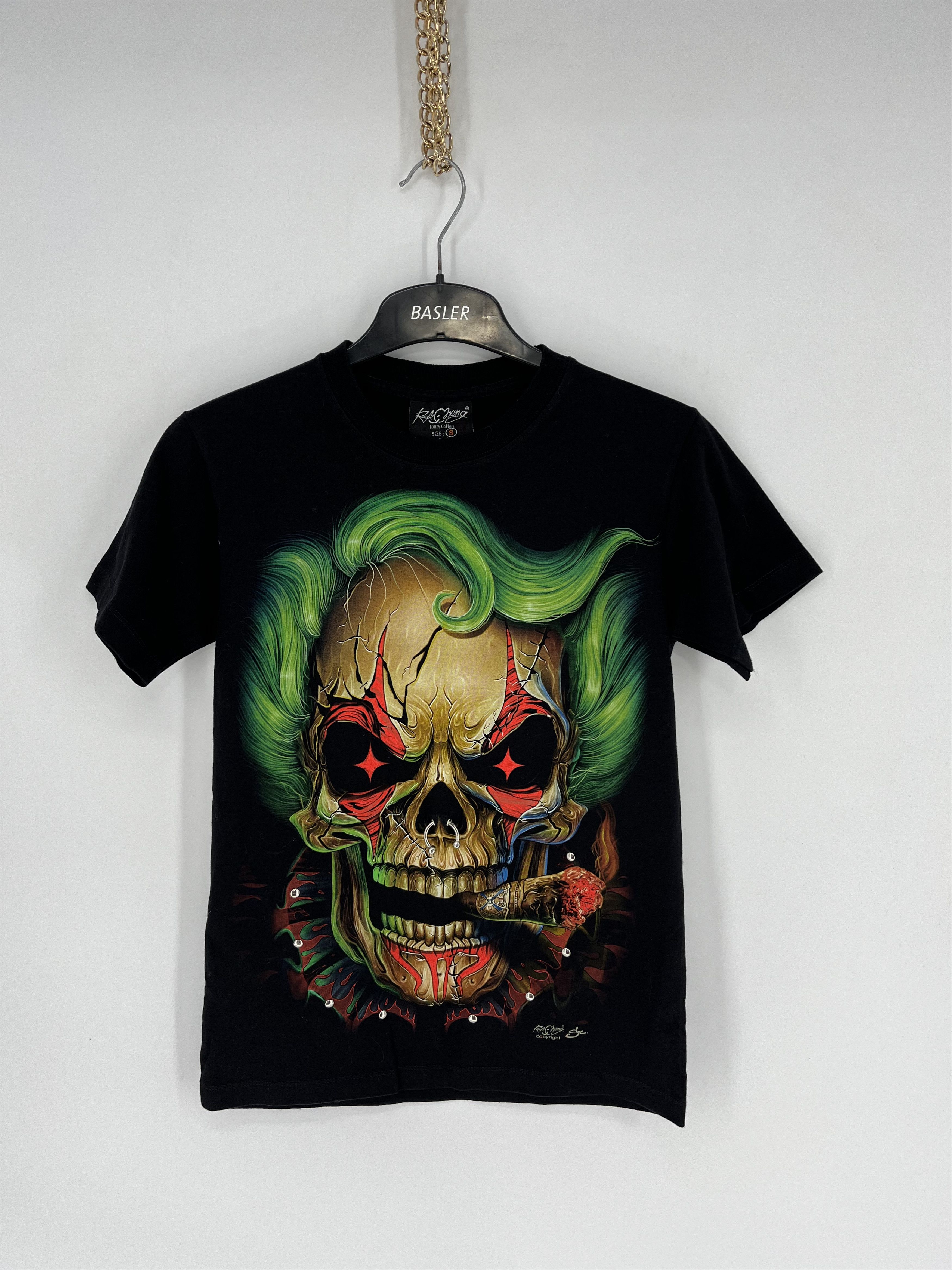 Vintage Tatto Motif Hourglass SCULL T-Shirt Biker Streetwear SKULL Size US S / EU 44-46 / 1 - 1 Thumbnail