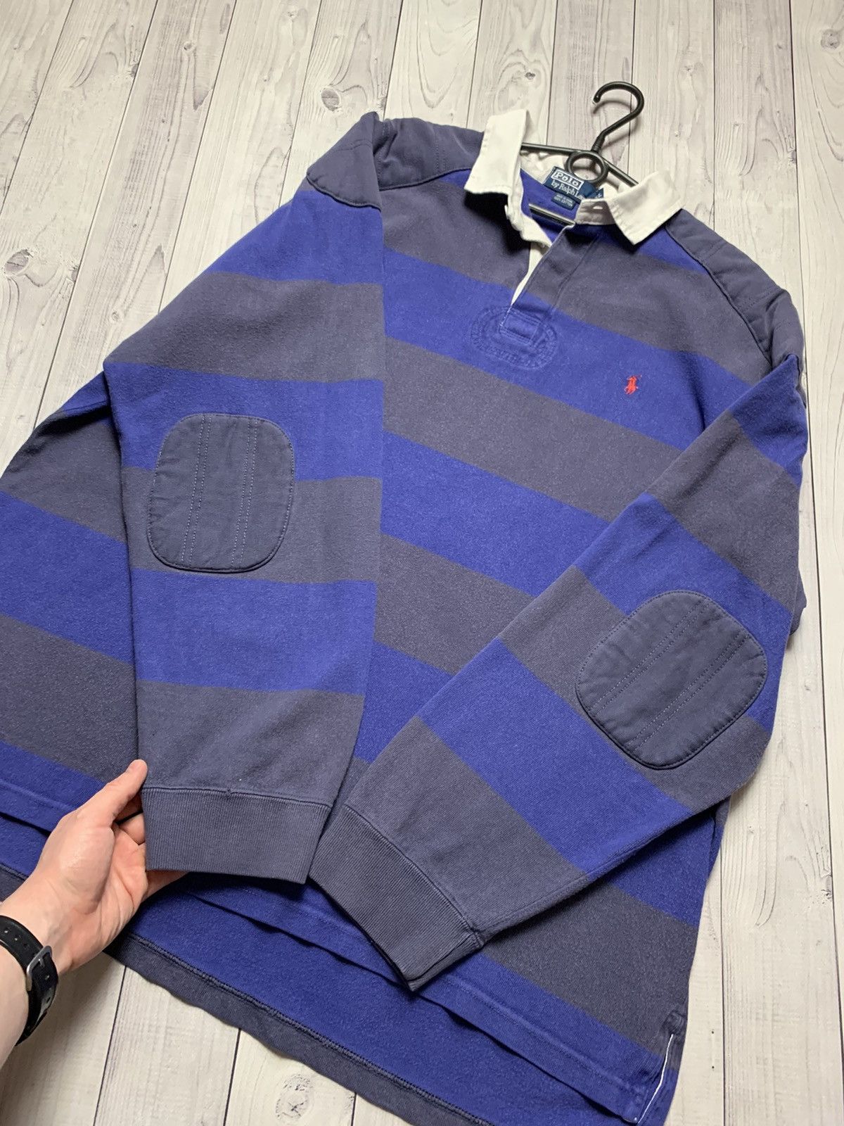 Ralph Lauren × Vintage Vintage rugby polo Ralph Lauren striped purple rare size XL Size US XL / EU 56 / 4 - 4 Thumbnail