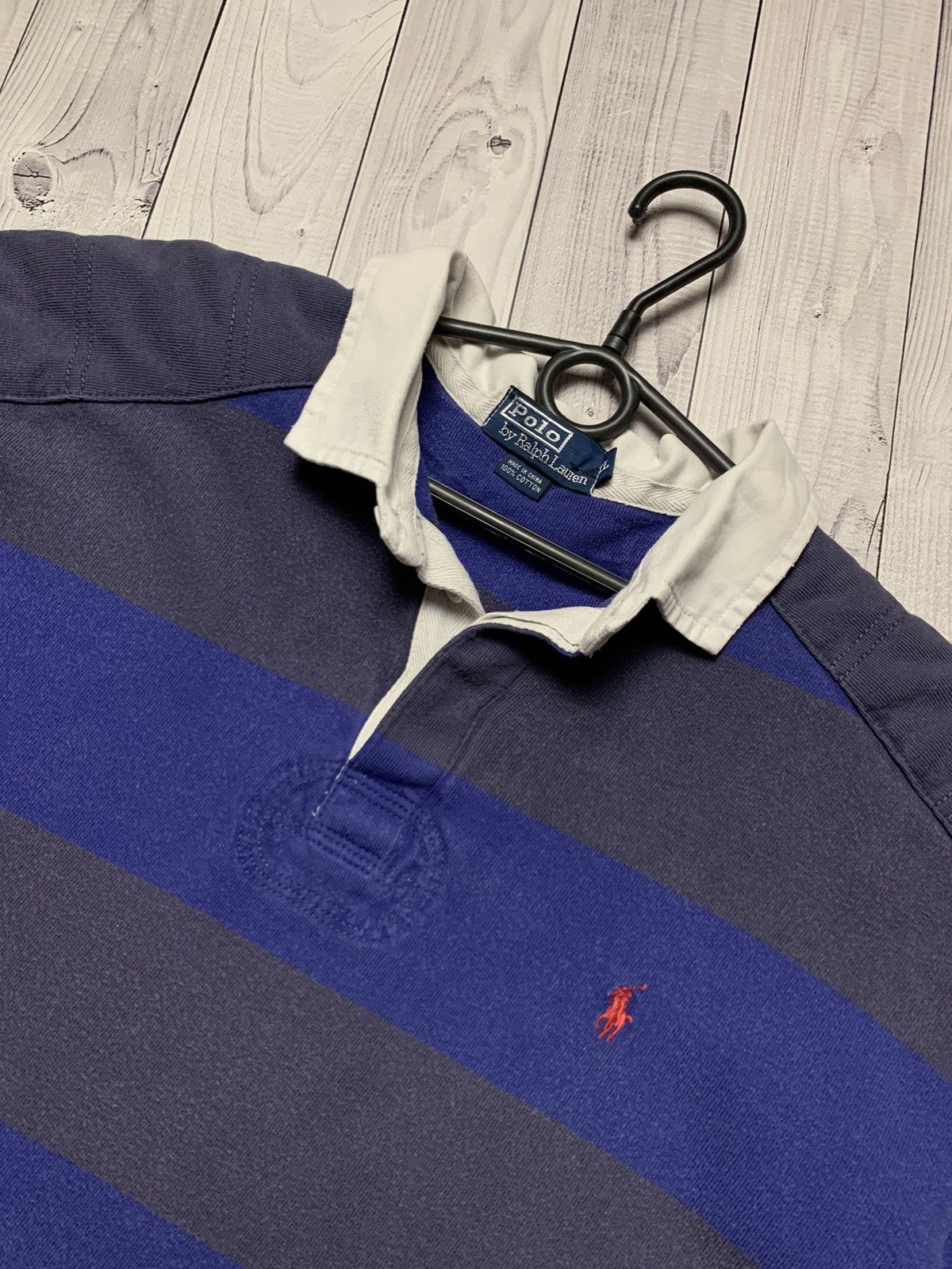 Ralph Lauren × Vintage Vintage rugby polo Ralph Lauren striped purple rare size XL Size US XL / EU 56 / 4 - 2 Thumbnail