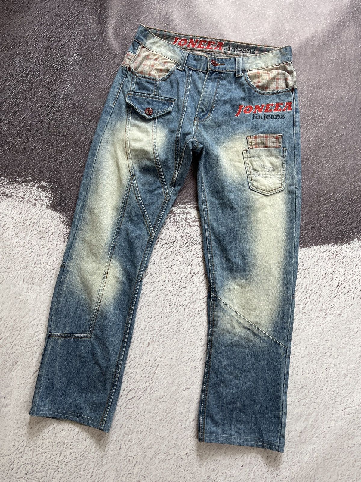 Other Joneea linjeans vintage distressed denim jeans pants Size US 34 / EU 50 - 1 Thumbnail