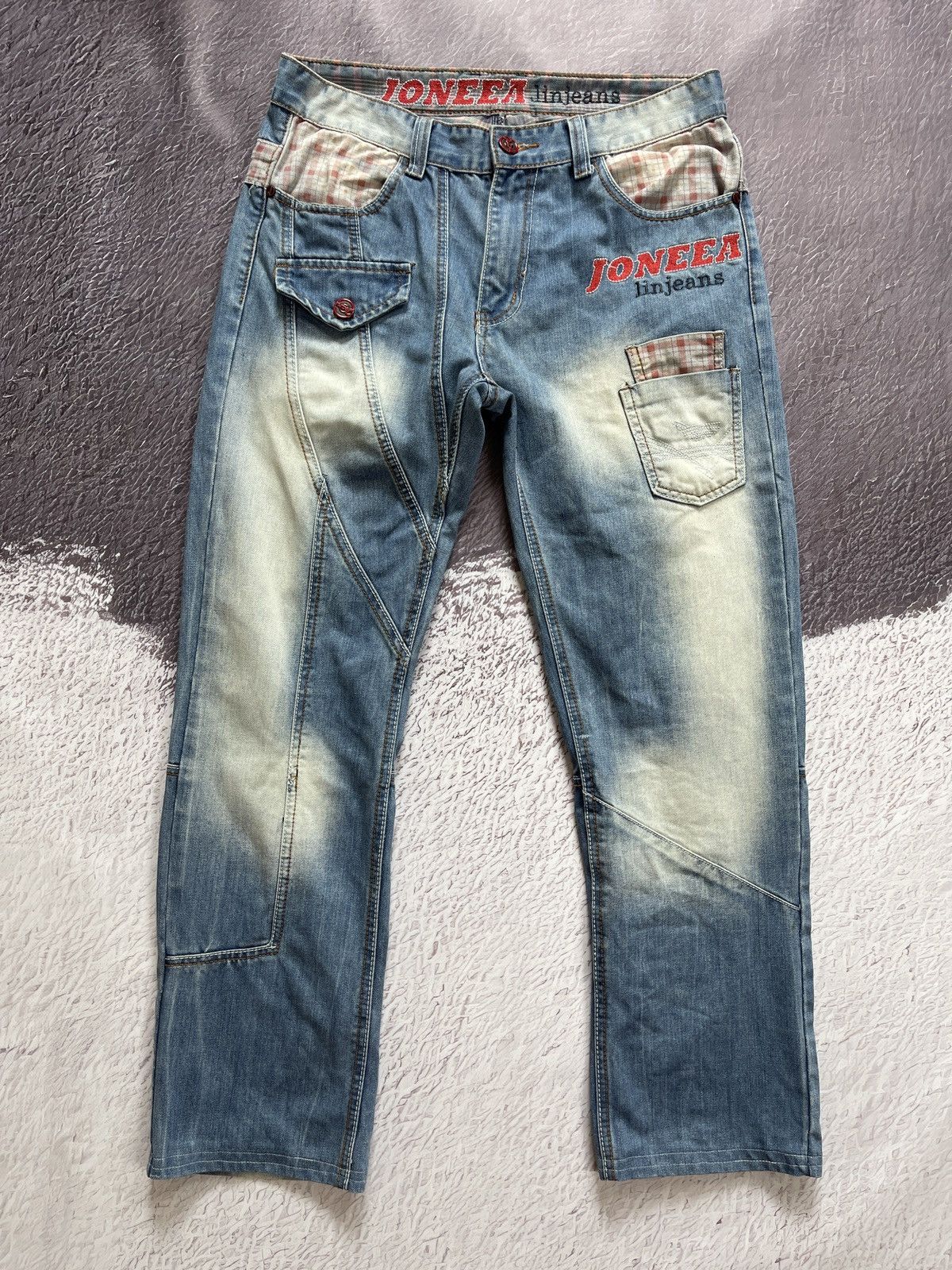 Other Joneea linjeans vintage distressed denim jeans pants Size US 34 / EU 50 - 2 Thumbnail
