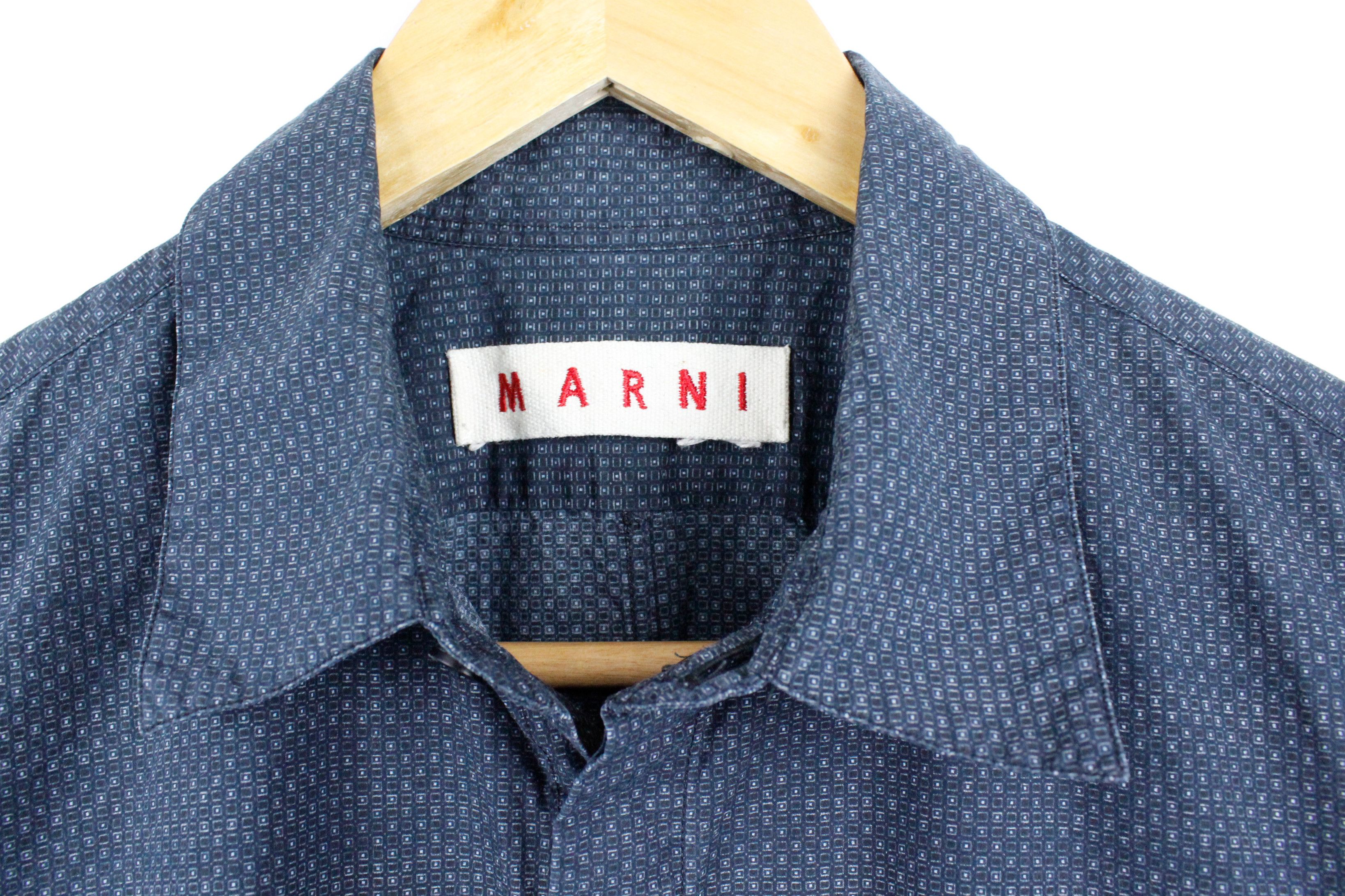 Marni Marni Geometric Pattern Monogram Long Sleeve Shirt Size US M / EU 48-50 / 2 - 3 Thumbnail
