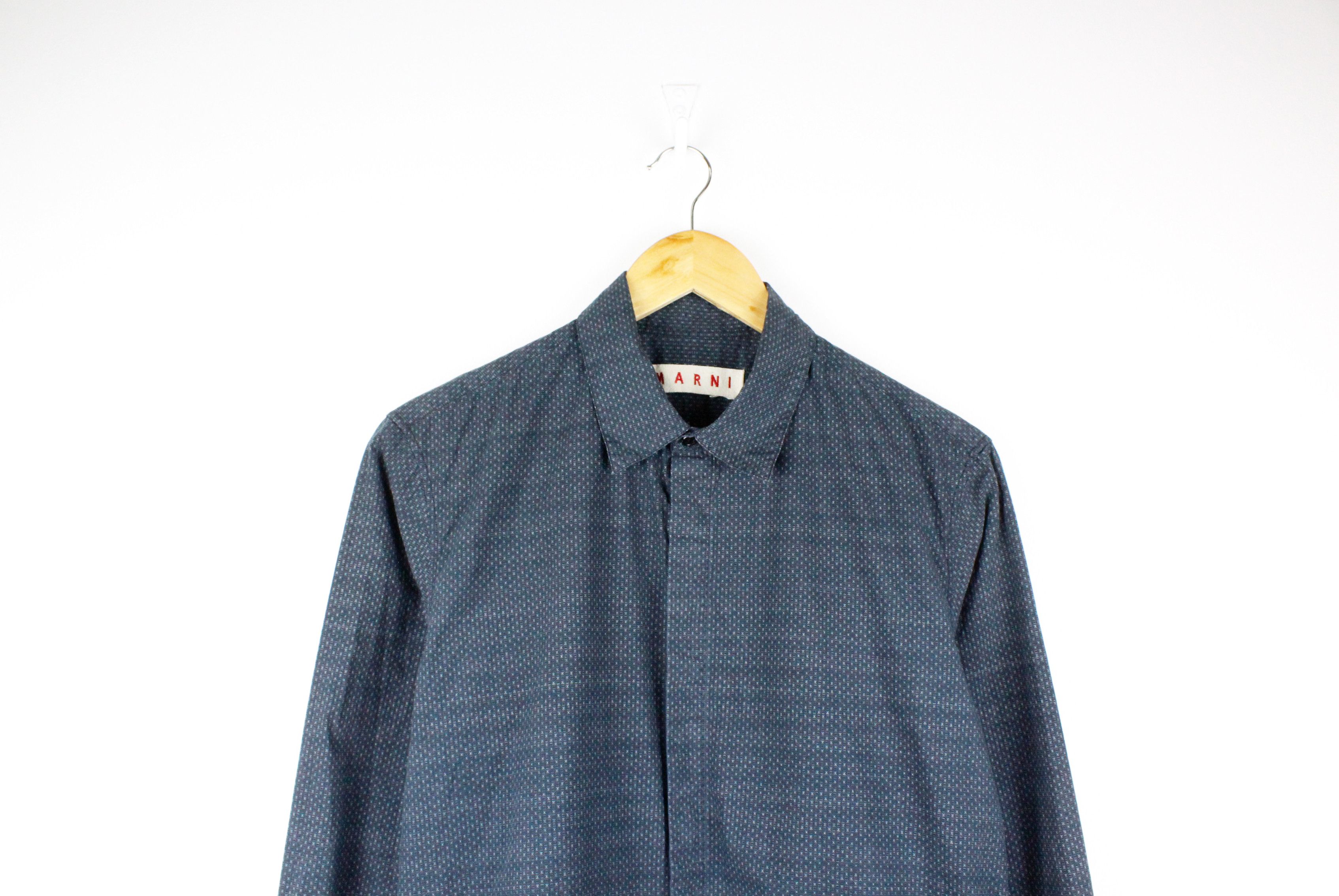 Marni Marni Geometric Pattern Monogram Long Sleeve Shirt Size US M / EU 48-50 / 2 - 2 Thumbnail