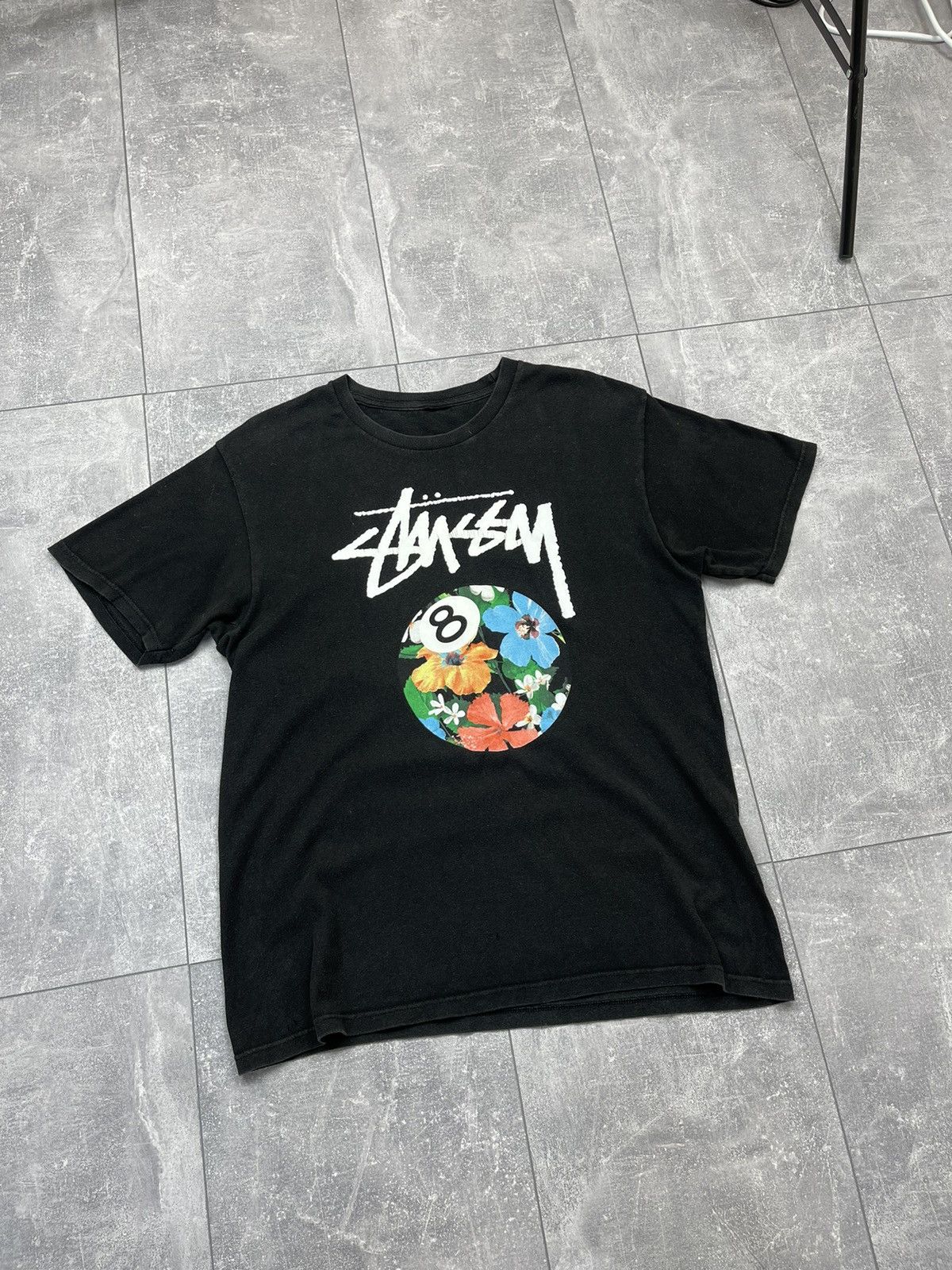Streetwear × Stussy × Vintage Stussy Floral 8 Ball Spellout