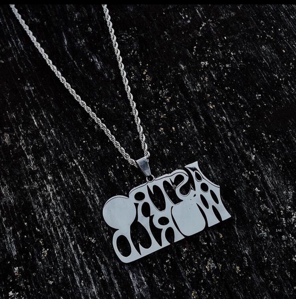 Jewelry Silver Astroworld Custom Travis Scott Pendant Necklace Chain Size ONE SIZE - 4 Thumbnail
