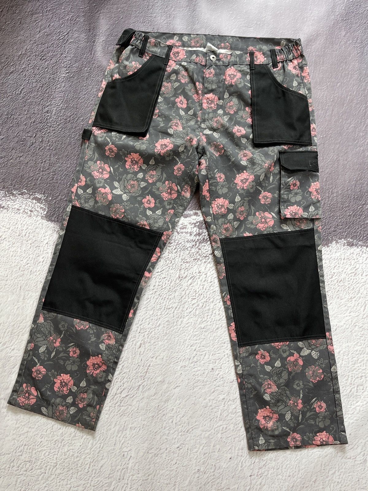 Japanese Brand Vintage Carpenter double knee workwear pants floral flower Size US 38 / EU 54 - 1 Thumbnail