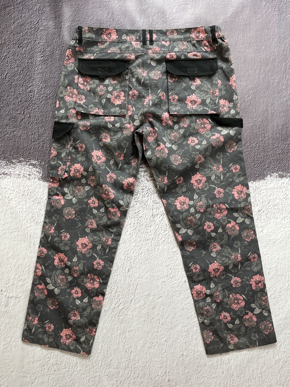 Japanese Brand Vintage Carpenter double knee workwear pants floral flower Size US 38 / EU 54 - 2 Thumbnail