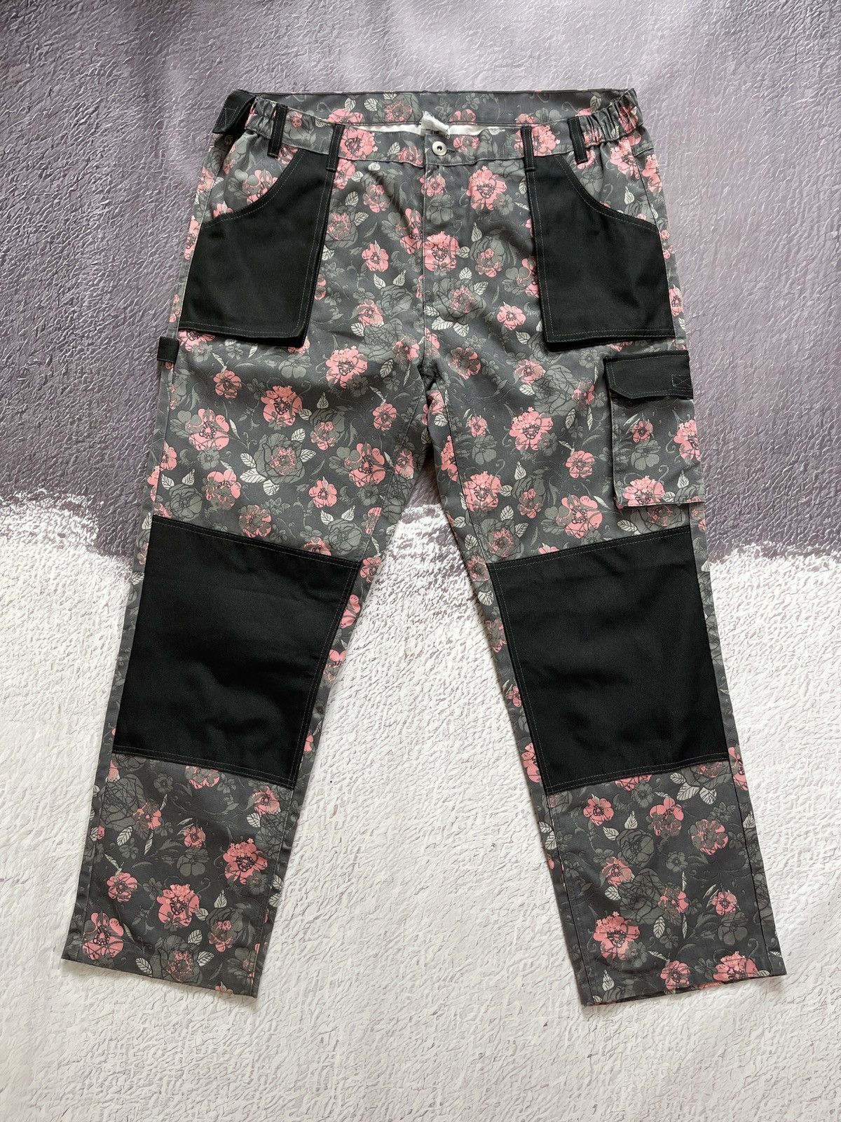 Japanese Brand Vintage Carpenter double knee workwear pants floral flower Size US 38 / EU 54 - 3 Thumbnail