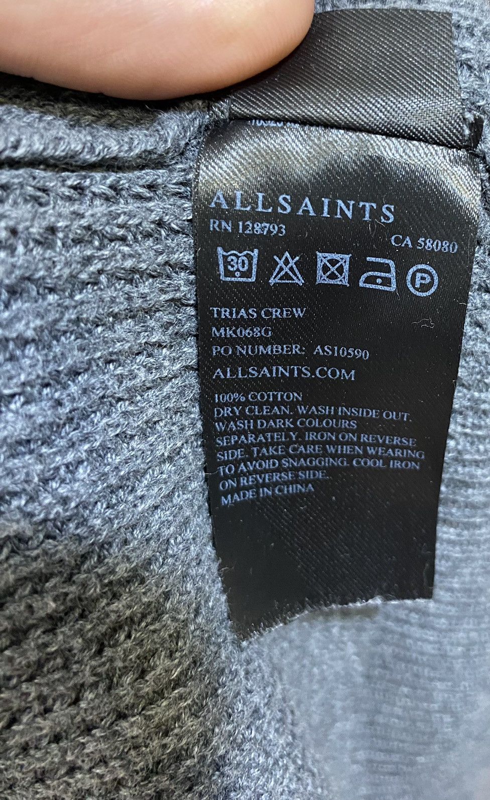 Allsaints Allsaints Streetwear Trias Crew Knitted Cotton Sweater SizeM Size US M / EU 48-50 / 2 - 5 Thumbnail