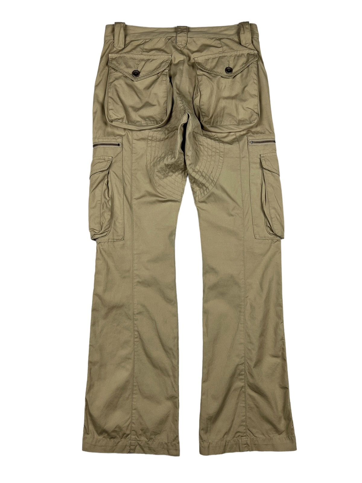 Issey Miyake Tête Homme ‘De Plus” 3D Pockets Flare Cargo Pants Size US 30 / EU 46 - 2 Thumbnail