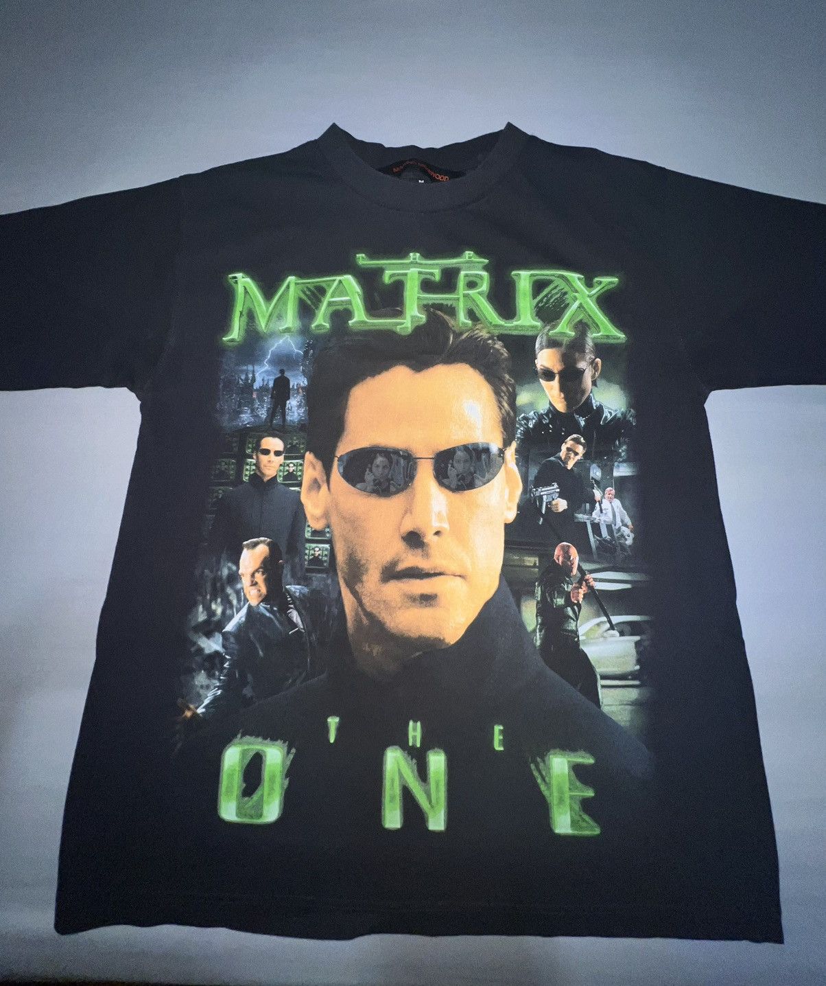 Marino Morwood buying The Matrix T-shirt