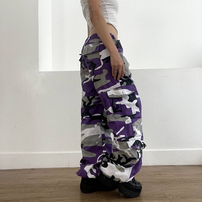 Other 2000s Purple Camo Cargo Pants W/ Adjustable Waist Grailed