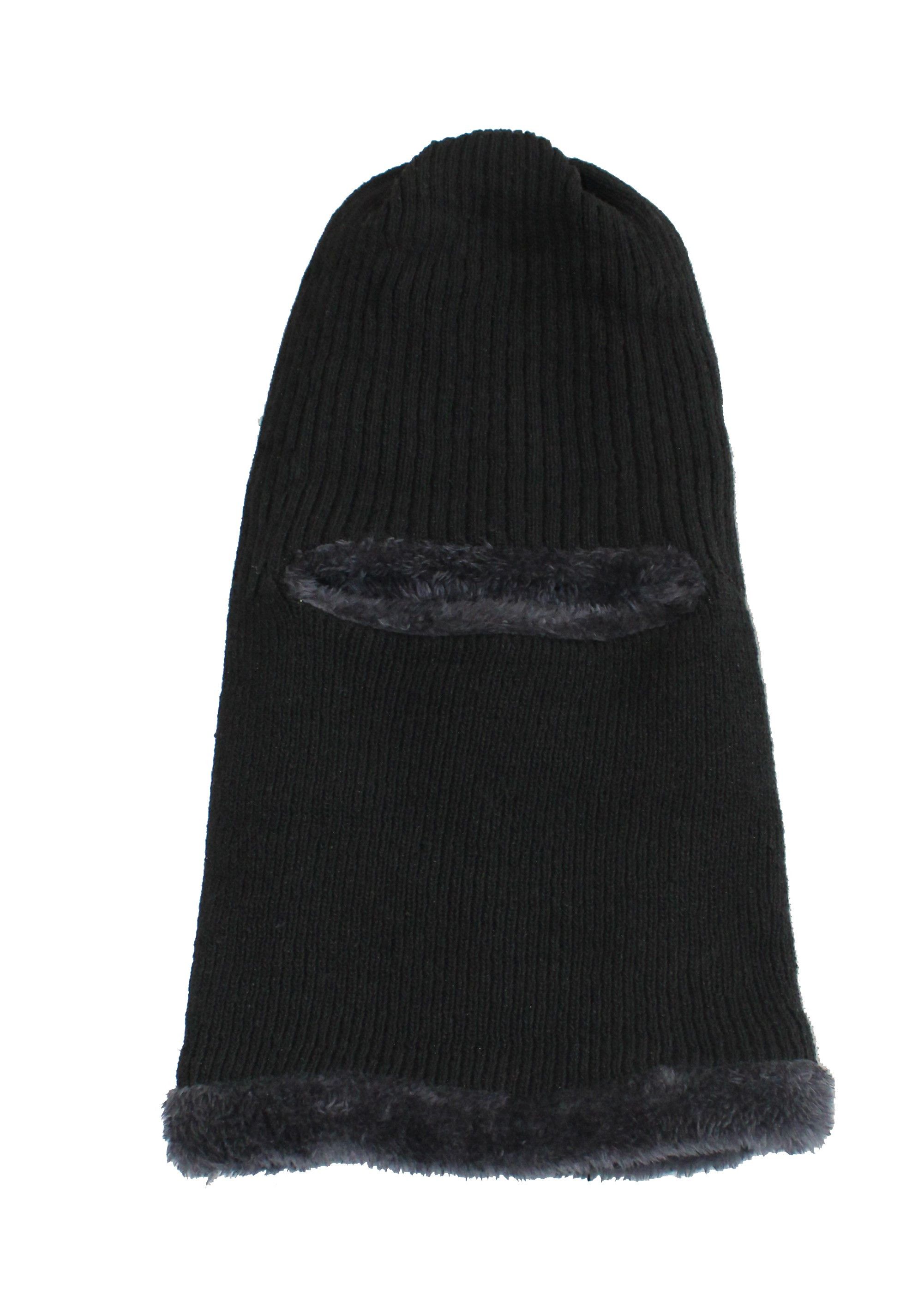 Vintage Black Fur Lined Balaclava Size ONE SIZE - 1 Thumbnail